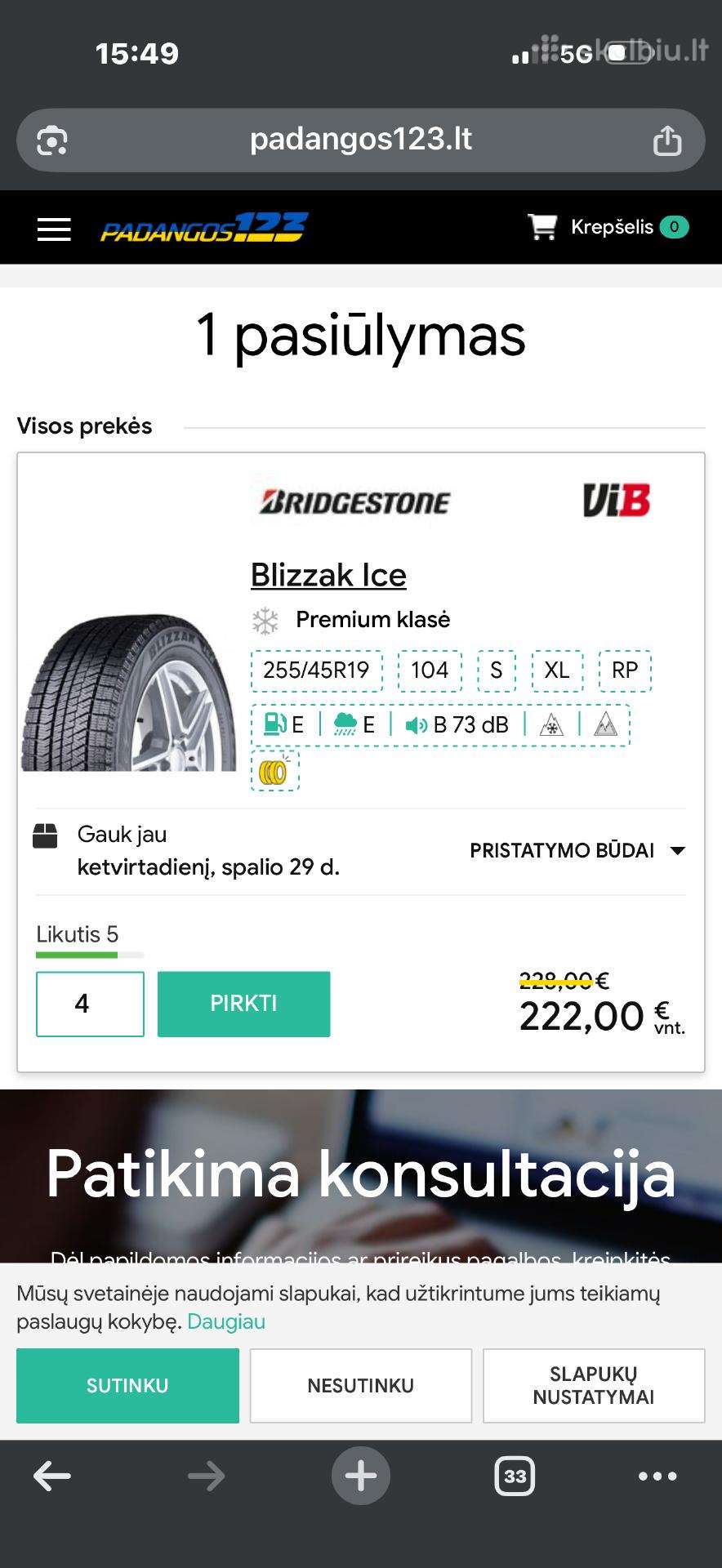 Brigstone ice padangos.