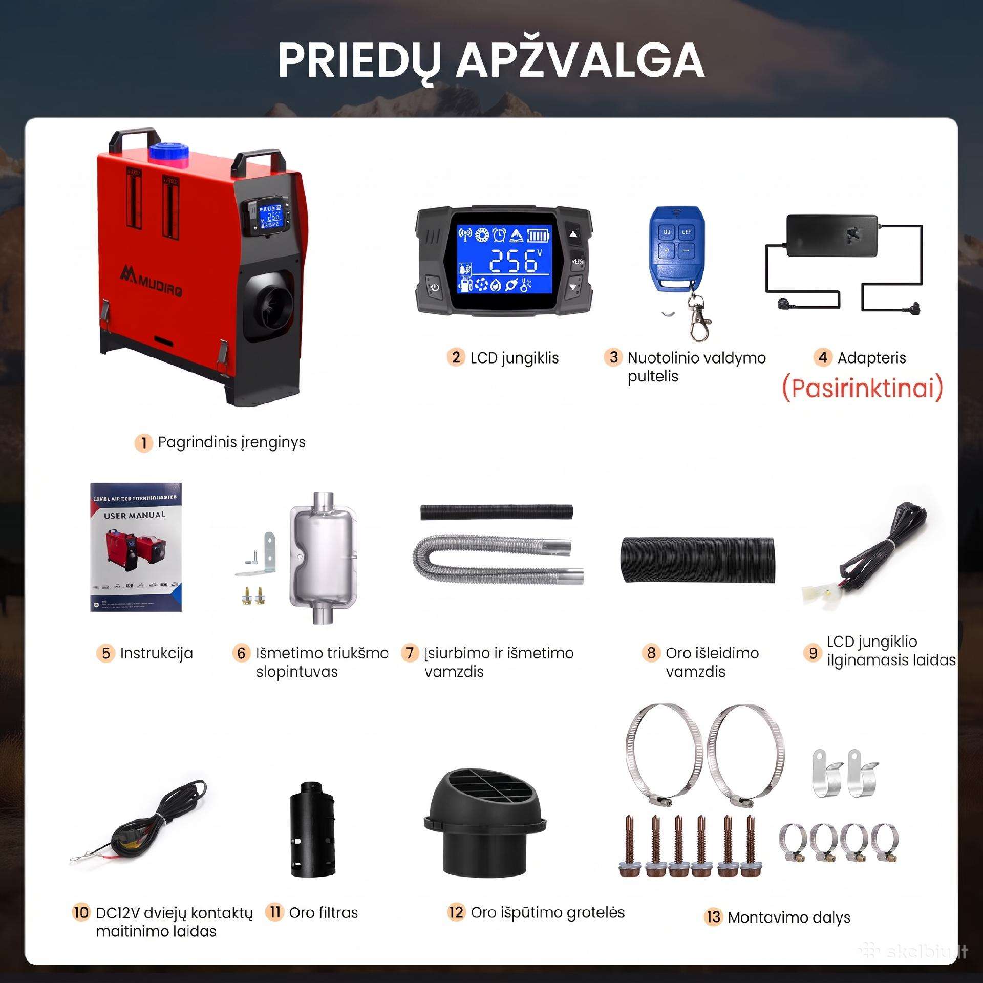 Galingas autonominis dyzelinis šildytuvas Webasto