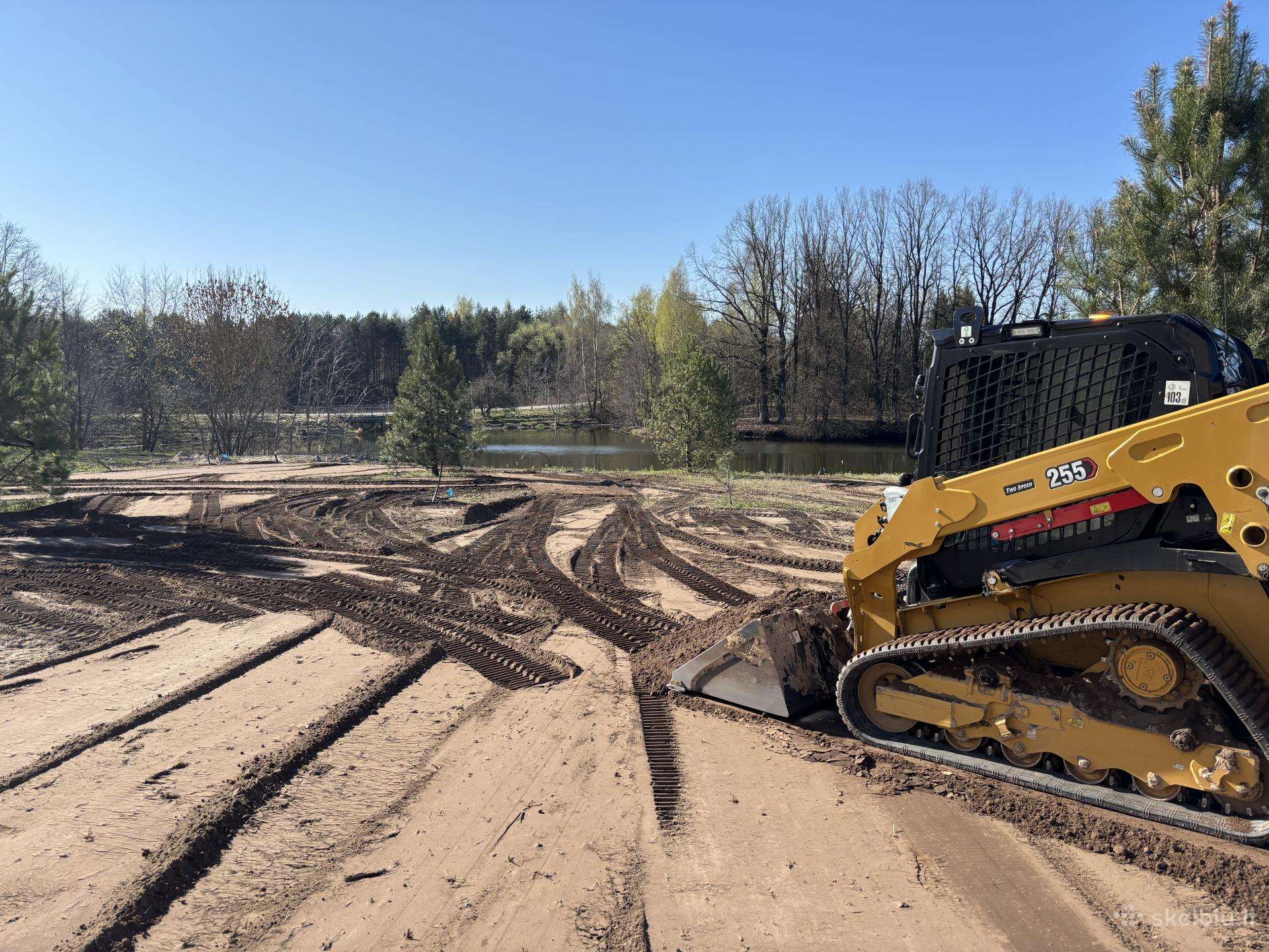 Žemės darbai sklypo lyginimas bobcat paslaugos