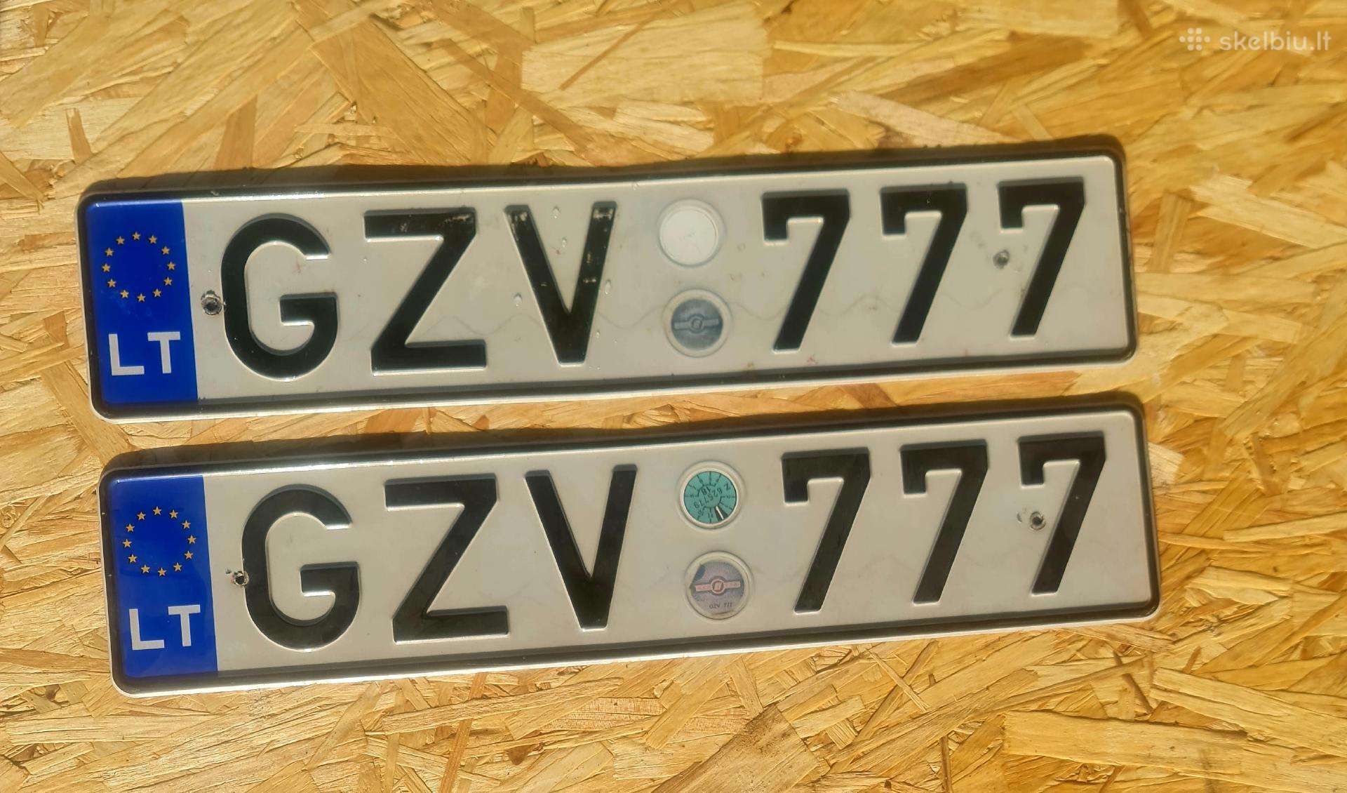 Gzv 777 Valstybiniai numeriai