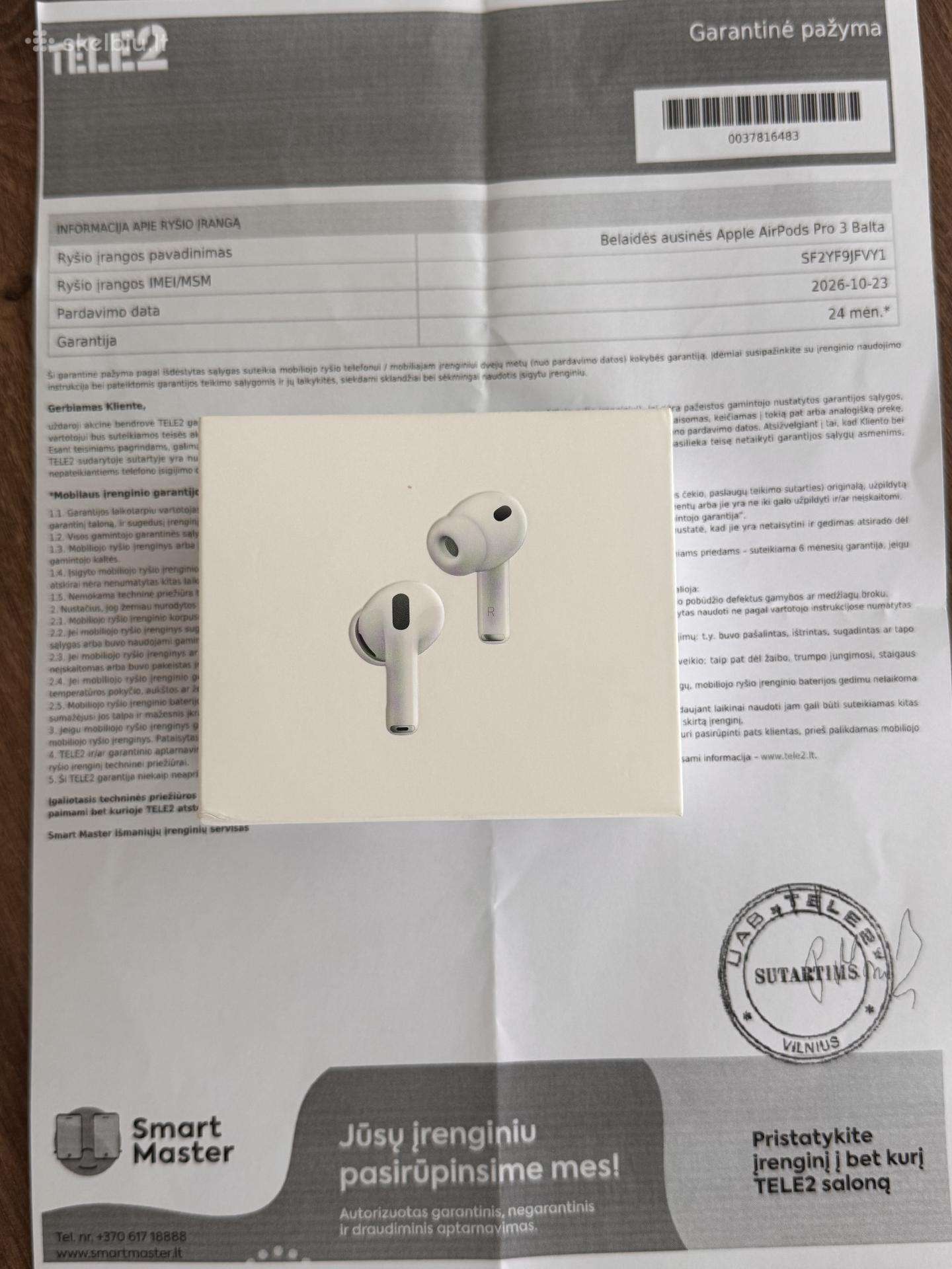 Airpods 3 pro su 24 men. garantija