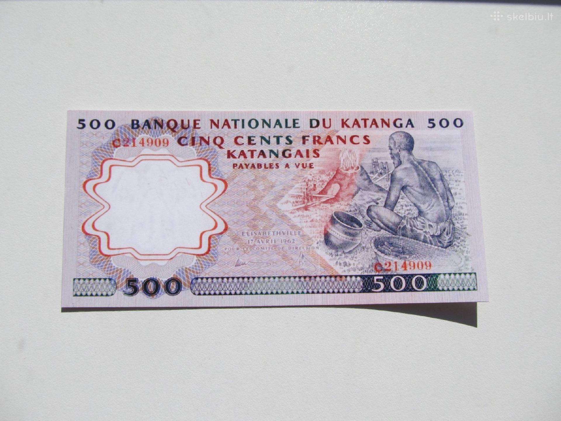 500 franku , Katanga , 1962