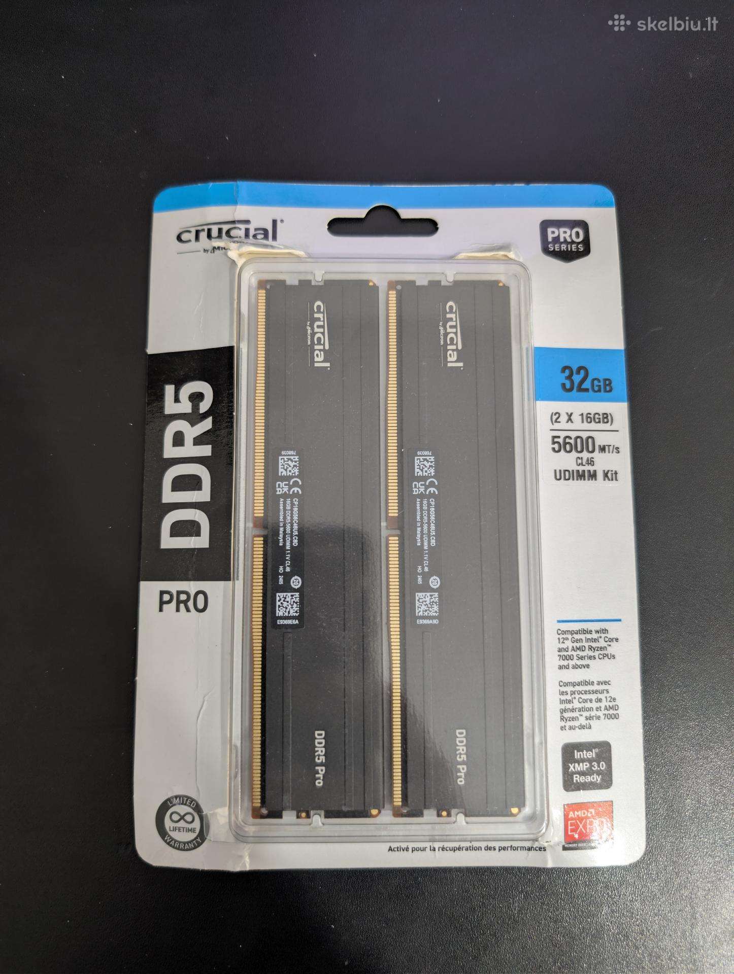 Crucial 32 GB (2x16) Ddr5-5600 Cl46