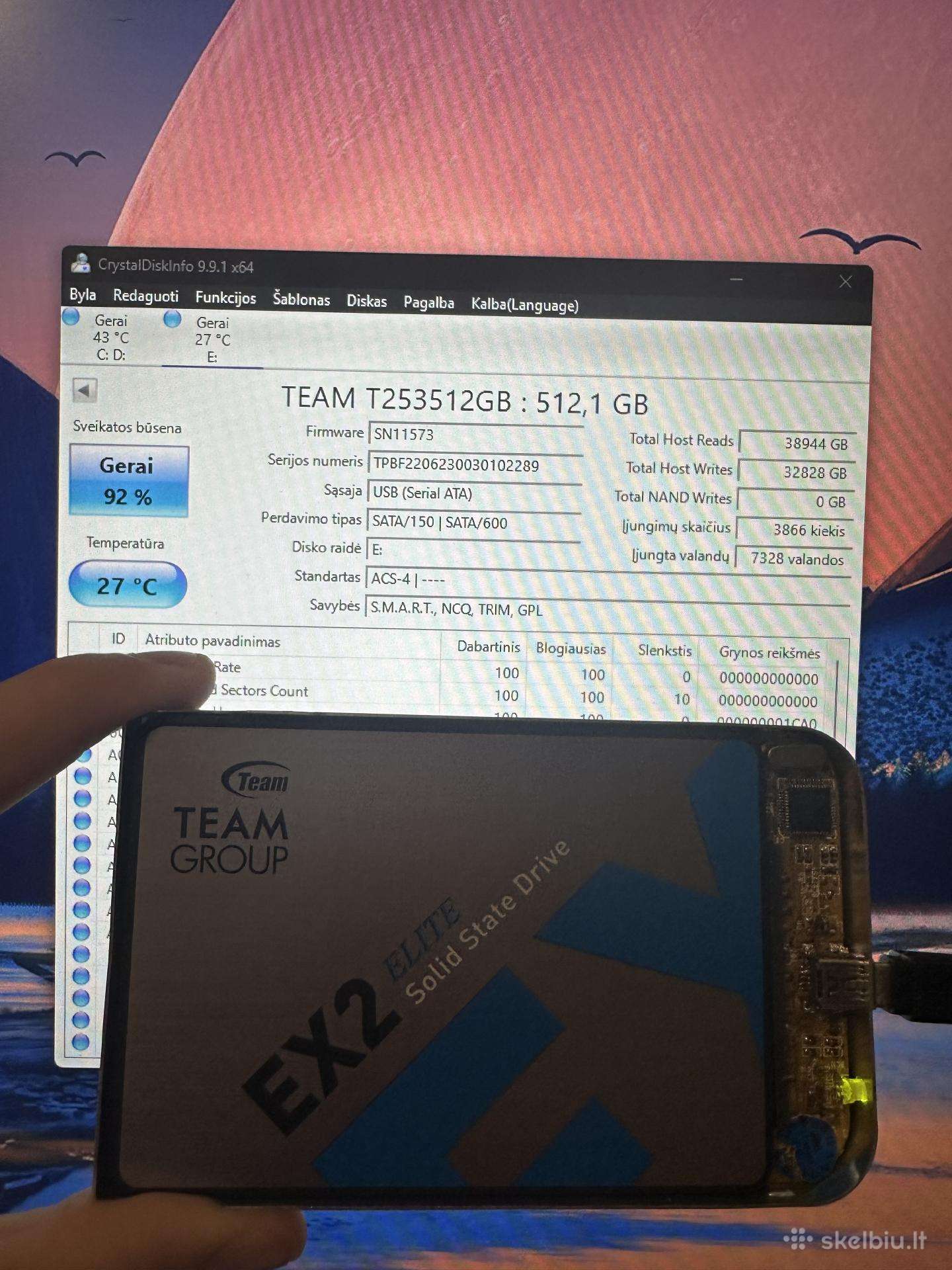 512gb SSD 92% Team Group Ex2 Elite