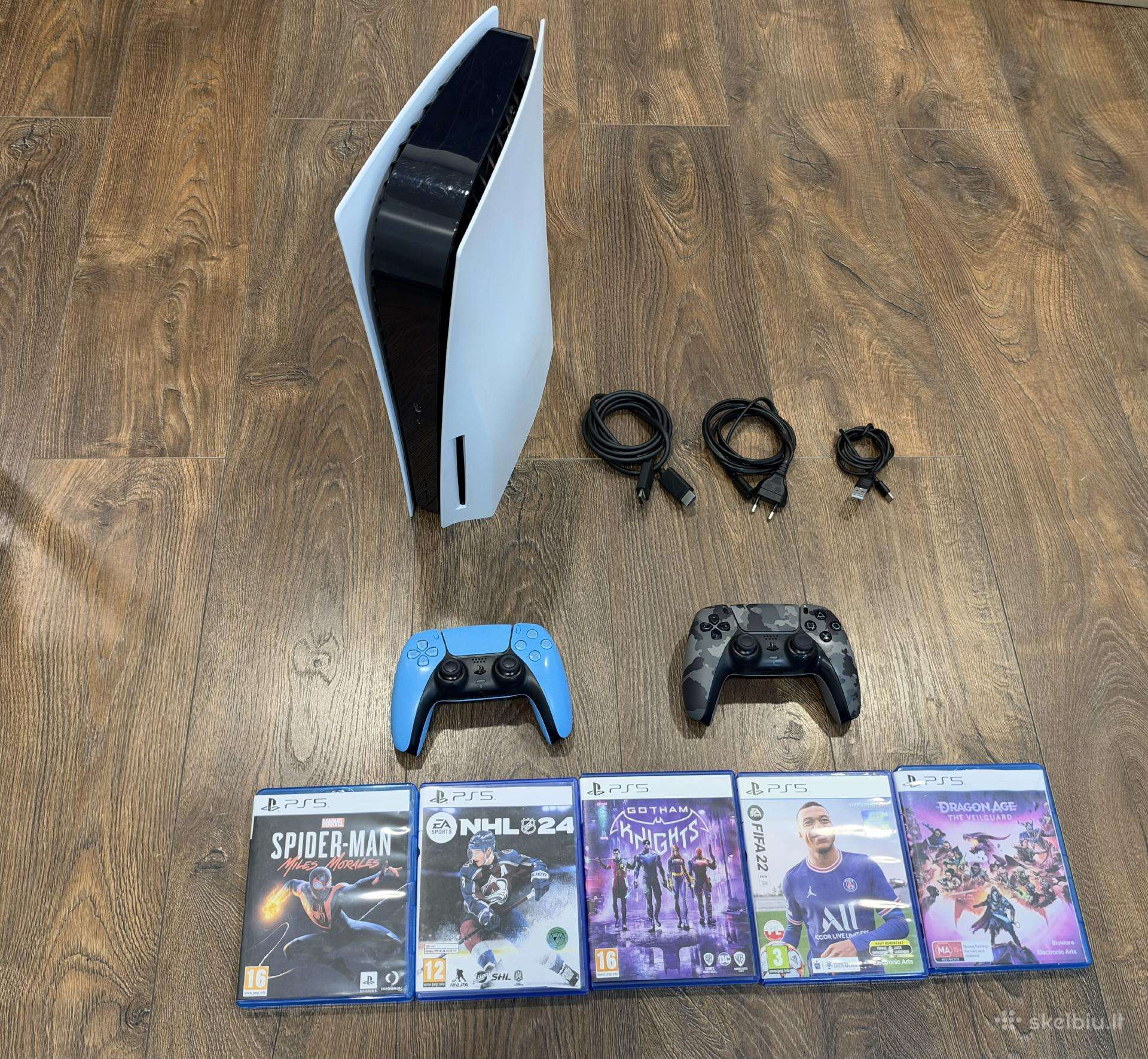 Playstation 5, Black & White, 825gb/su CD/2 pultai