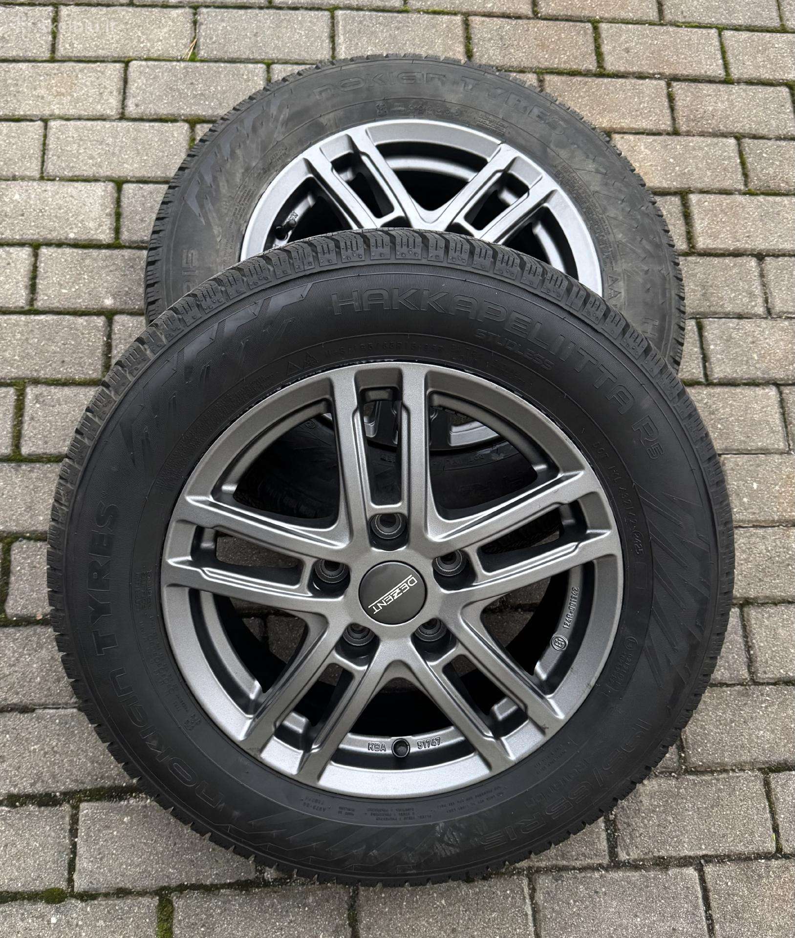 Nauji ratlankiai R15 su padangomis Nokian 195/65