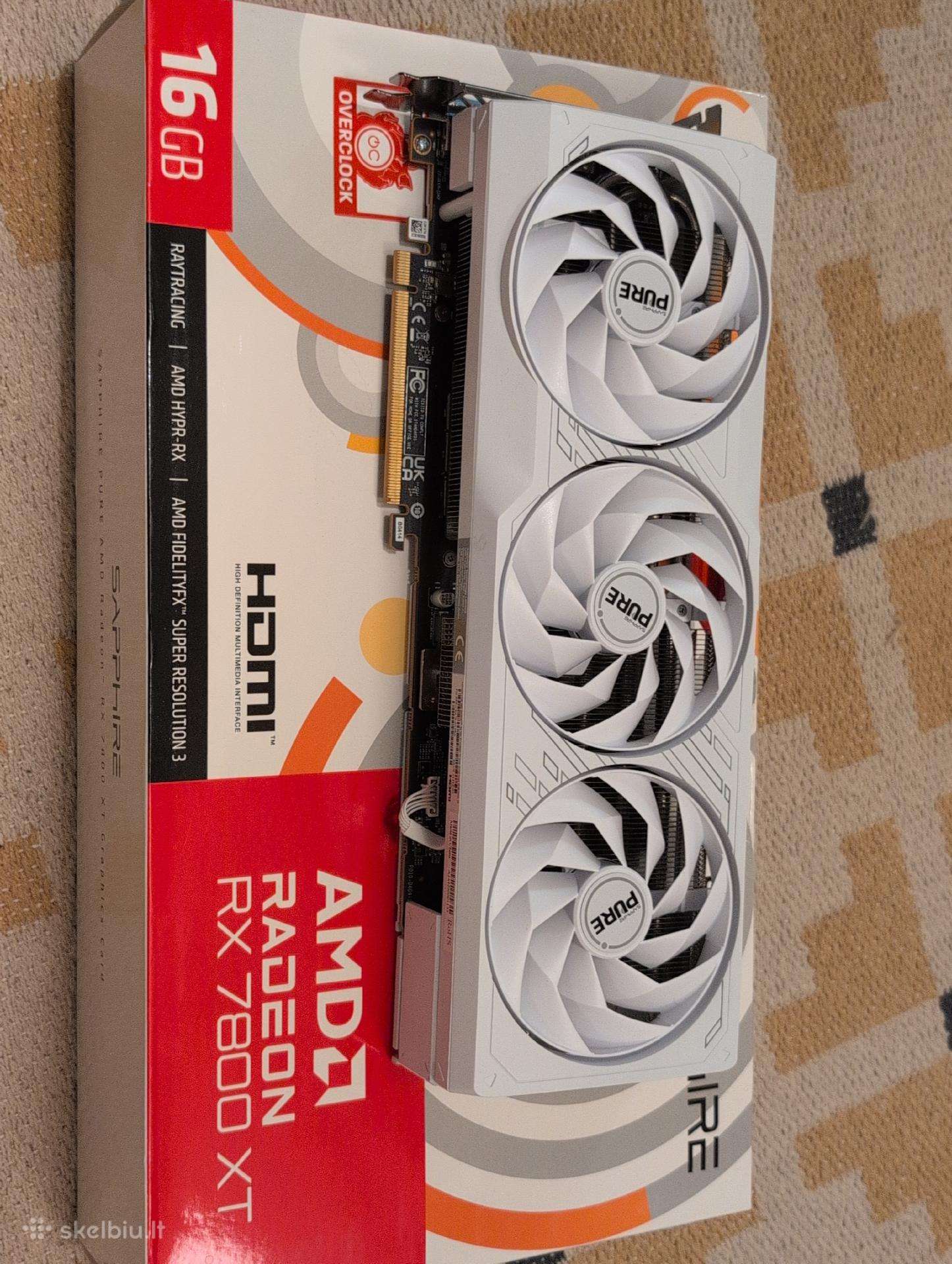 Vaizdo Plokštė Amd Radeon Rx7800xt (Sapphire Pure)