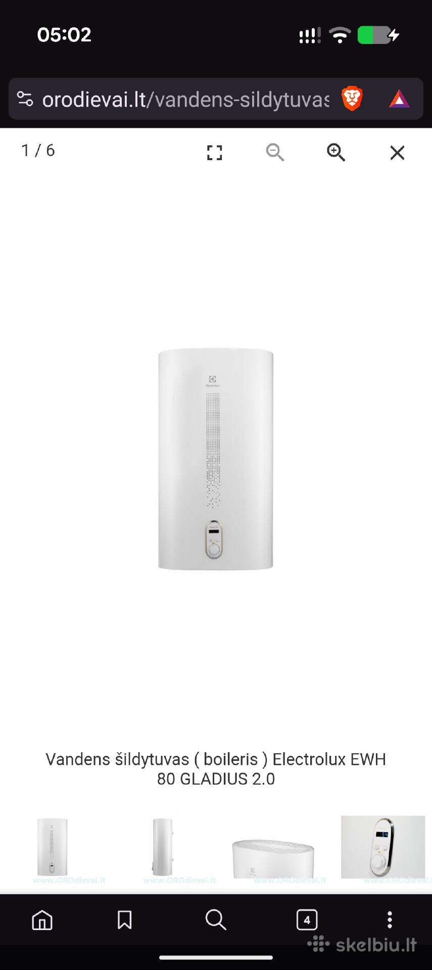 Vandens šildytuvas Electrolux Ewh 80 Gladius 2.0