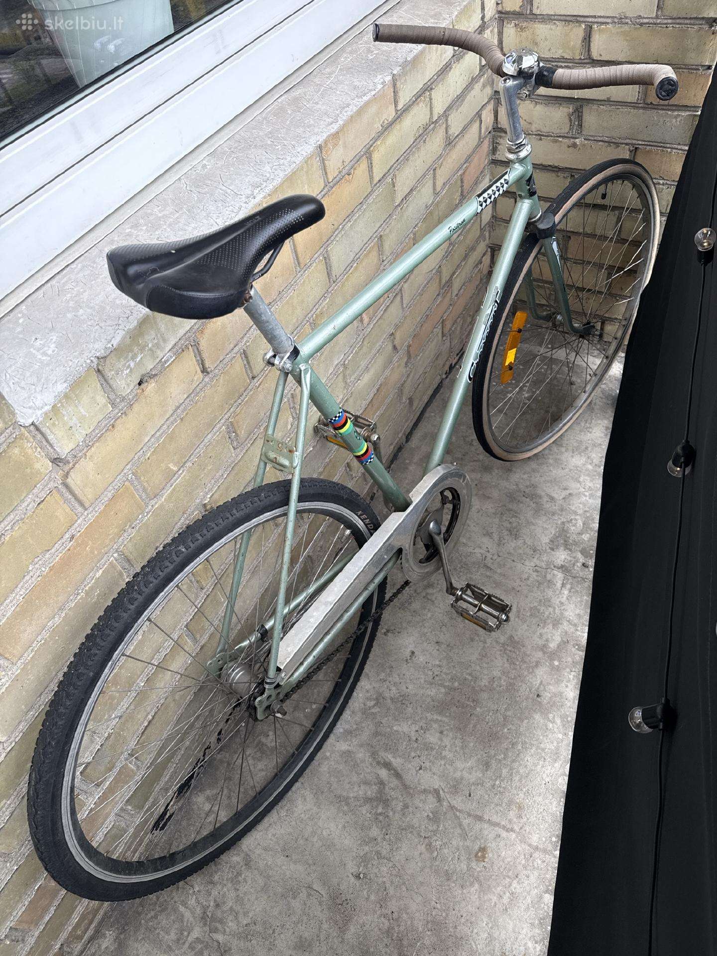 Retro single speed dviratis, plieninis rėmas