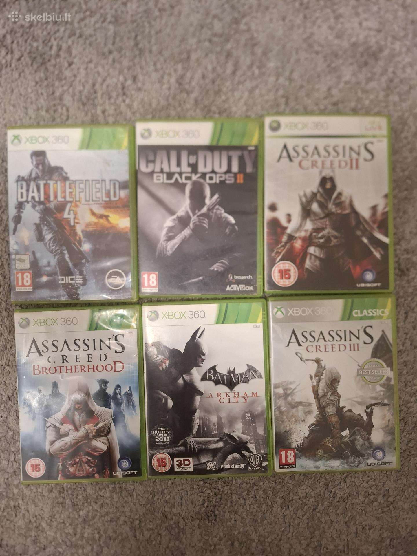 Xbox 360 zaidimai su pilna komplektacija