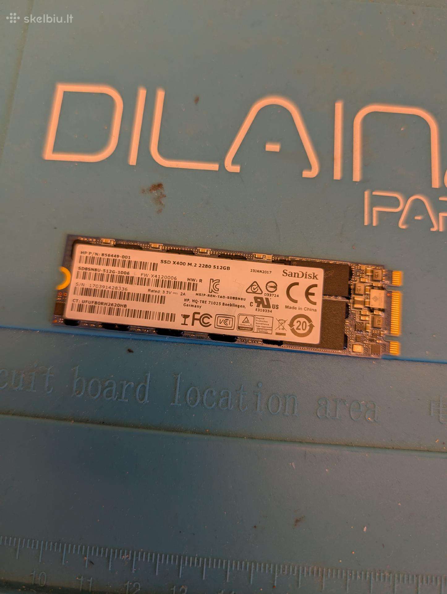 SSD diskas 512gb, 2280 dydis, su windows