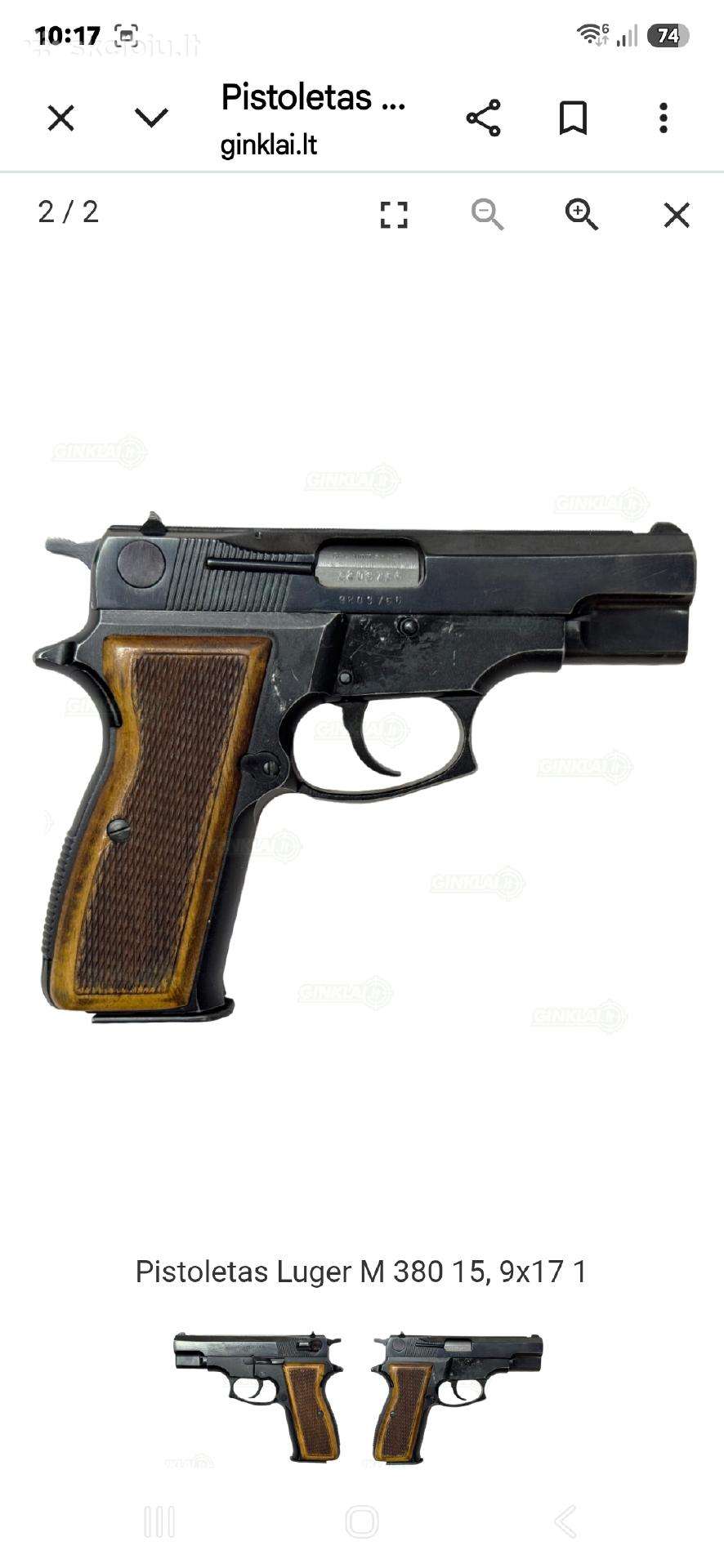 Parduodu auto pistoletą Luger 380/15