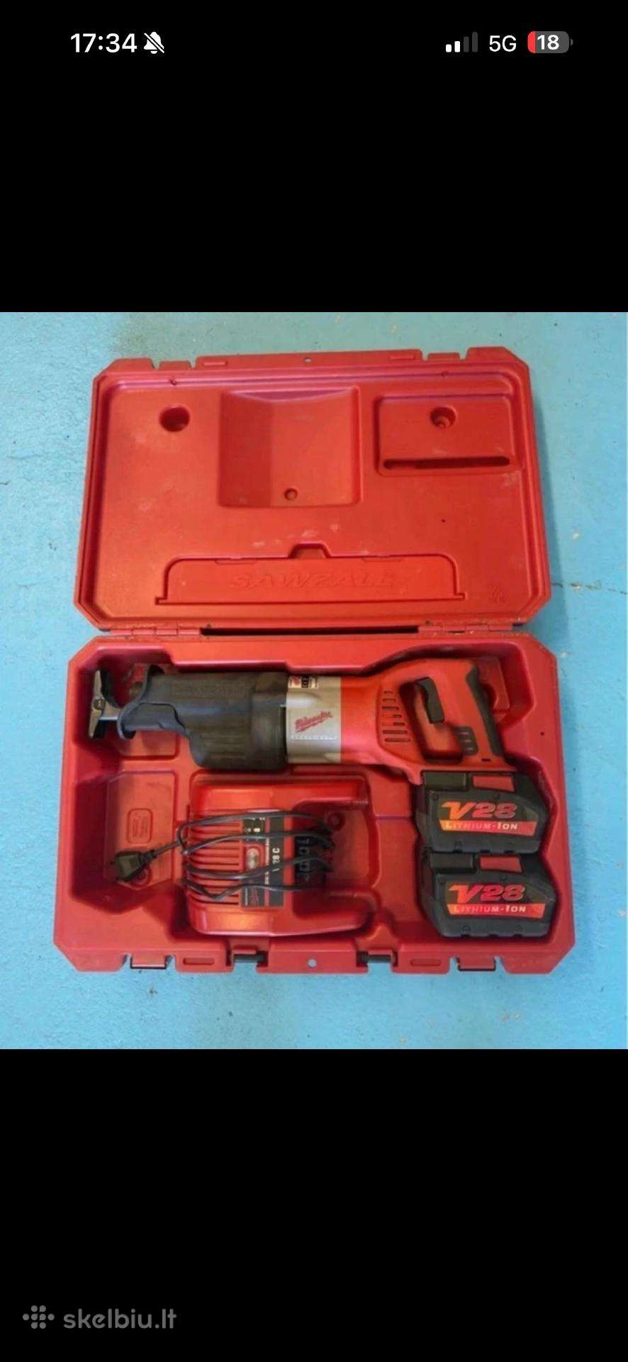 Milwaukee v28 sx tiesinis pjuklas akumuliatorinis