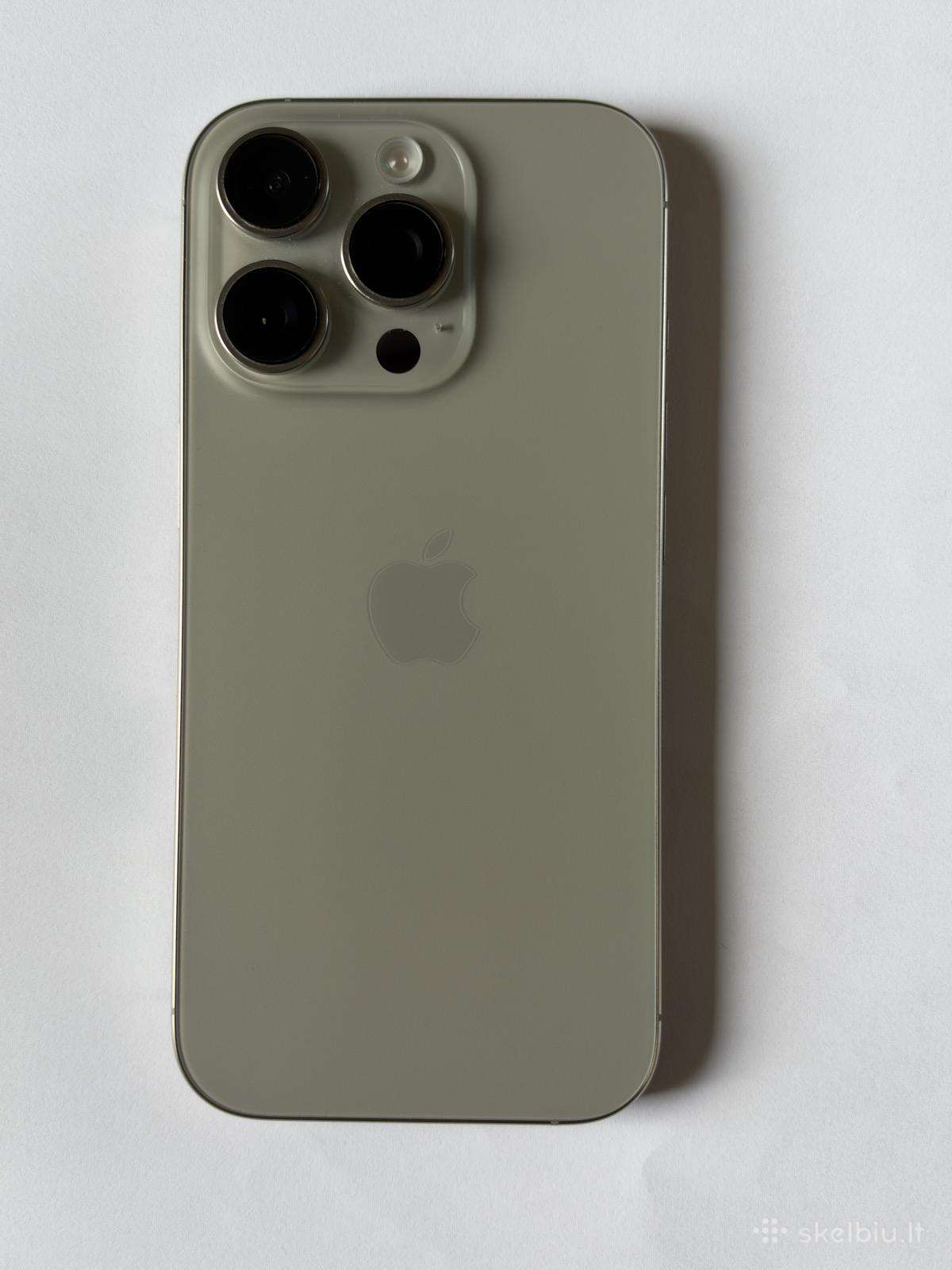 iPhone 16 Pro 128 GB, baterija 91%, su dėžute