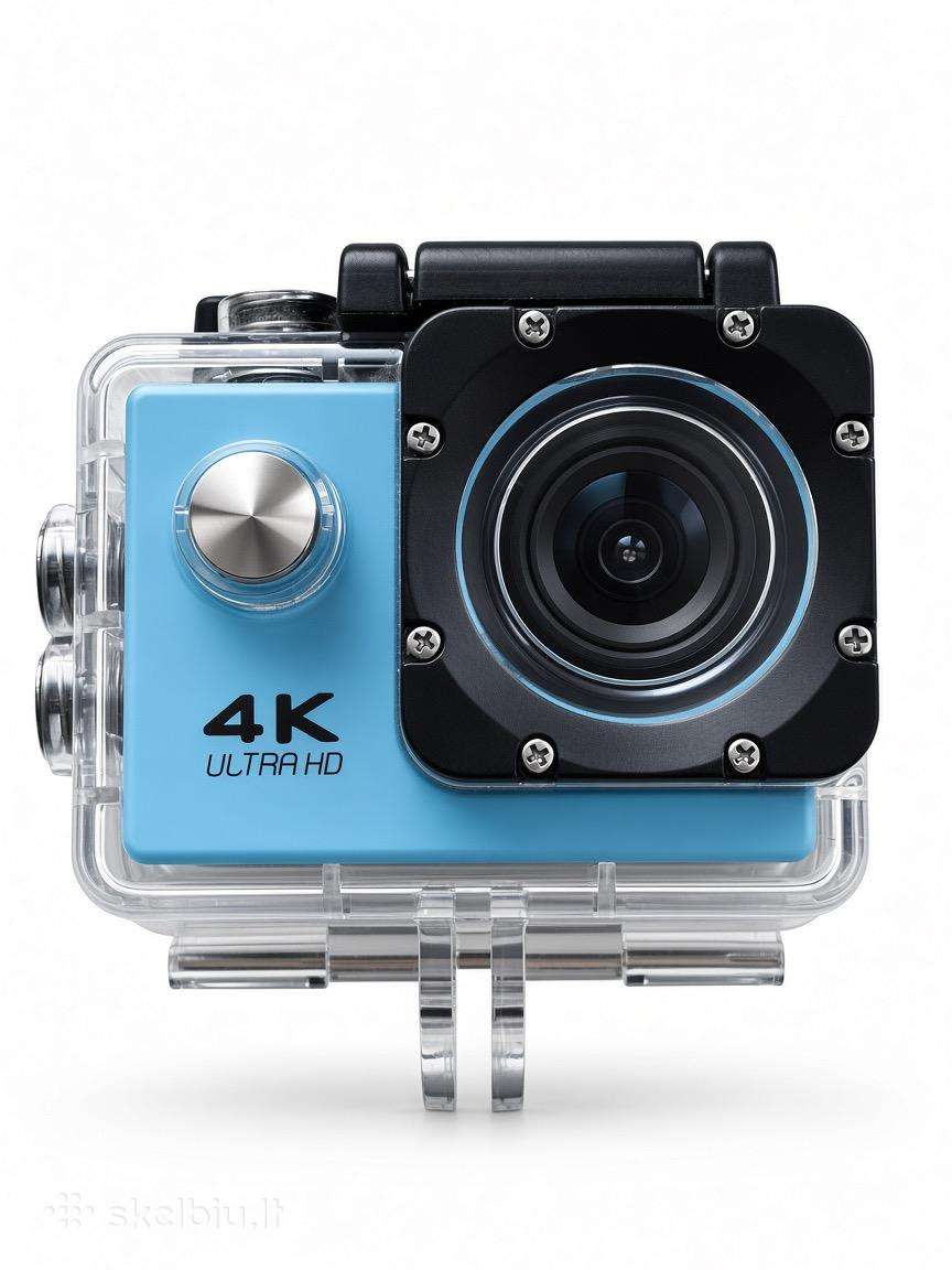 4k itin HD veiksmo kamera + priedų rinkinys