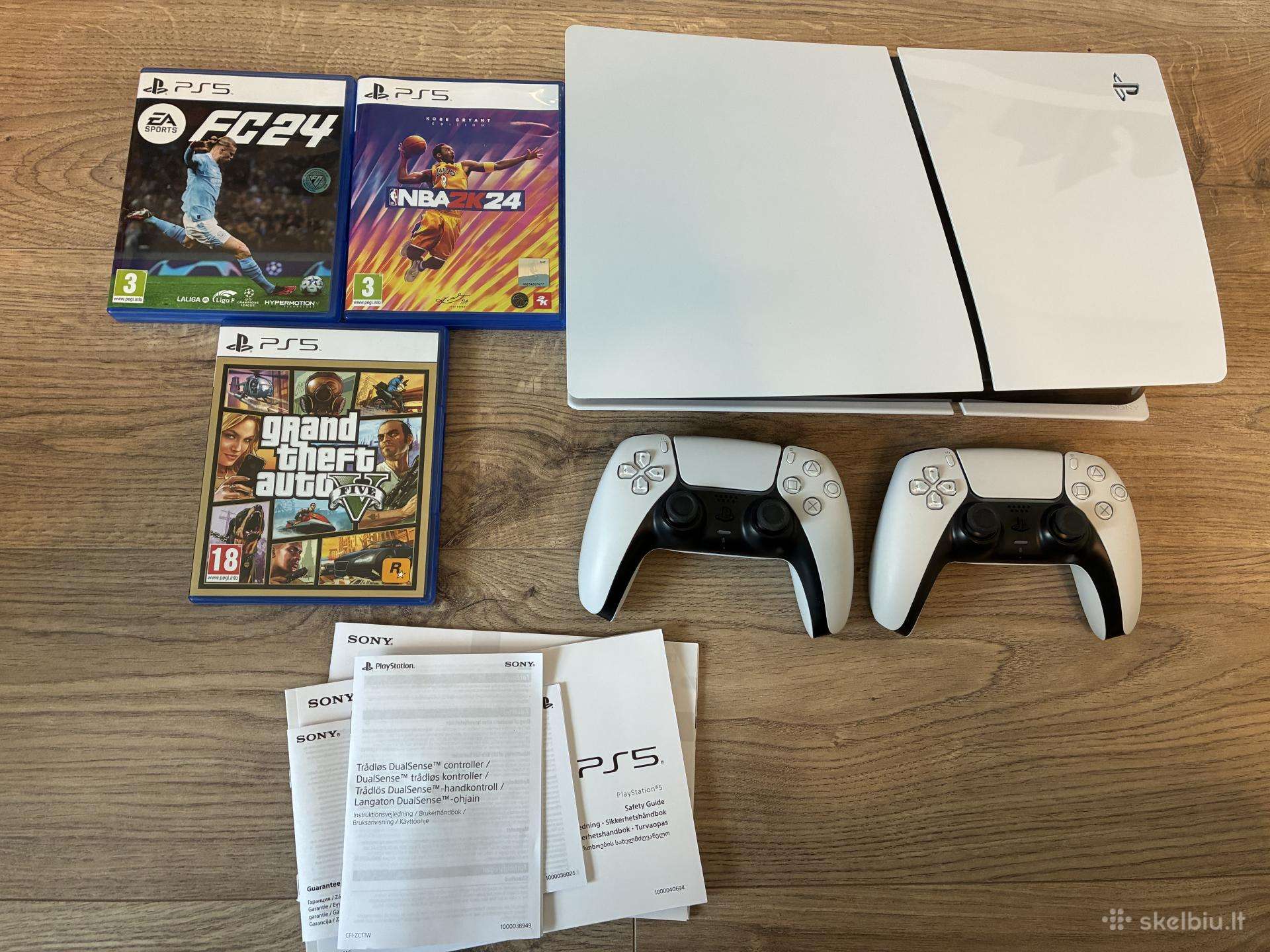 Ps5 slim Disc 1 TB + garantija iki 2028 12 mėn