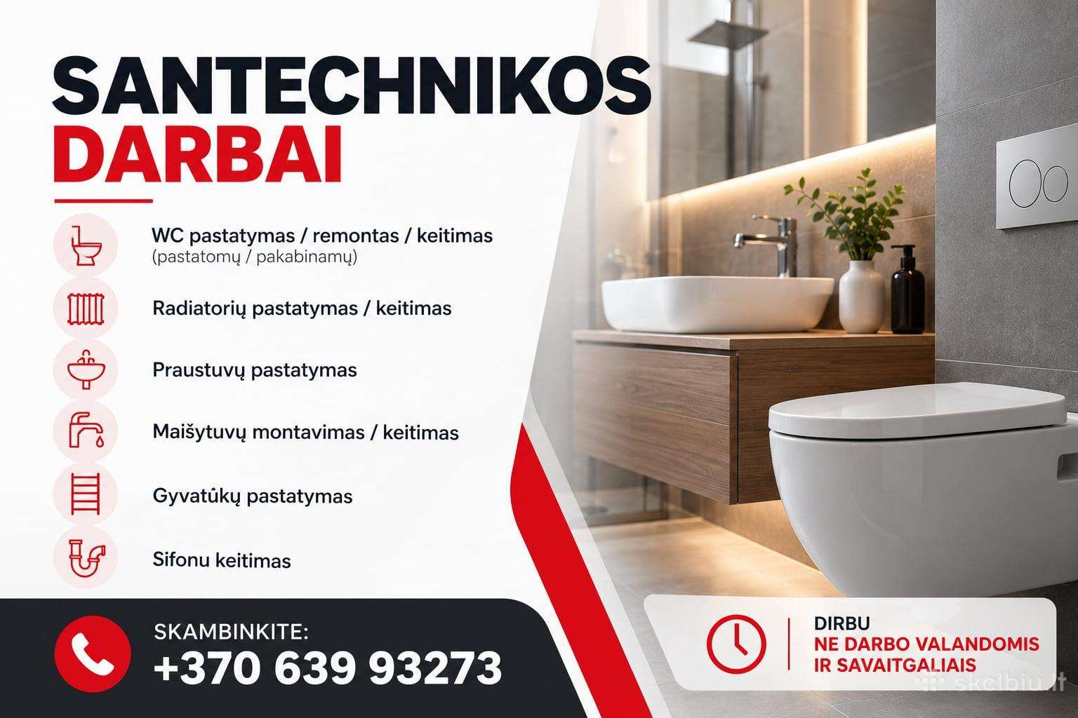 Santechnika, smulkūs darbai