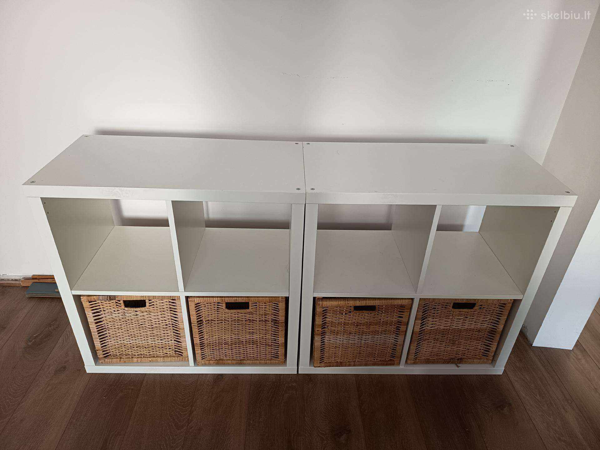 2vnt Ikea Kallax lentynos su krepšiais