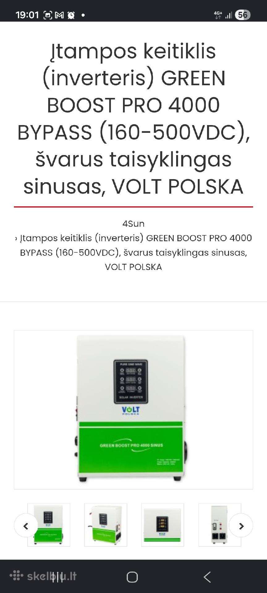 Inverteris Sinus Bypass Mppt 4000w