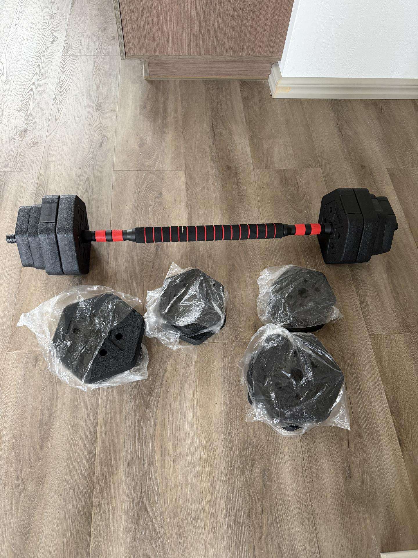Reguliuojamu svoriu 2in1 štanga-hanteliai