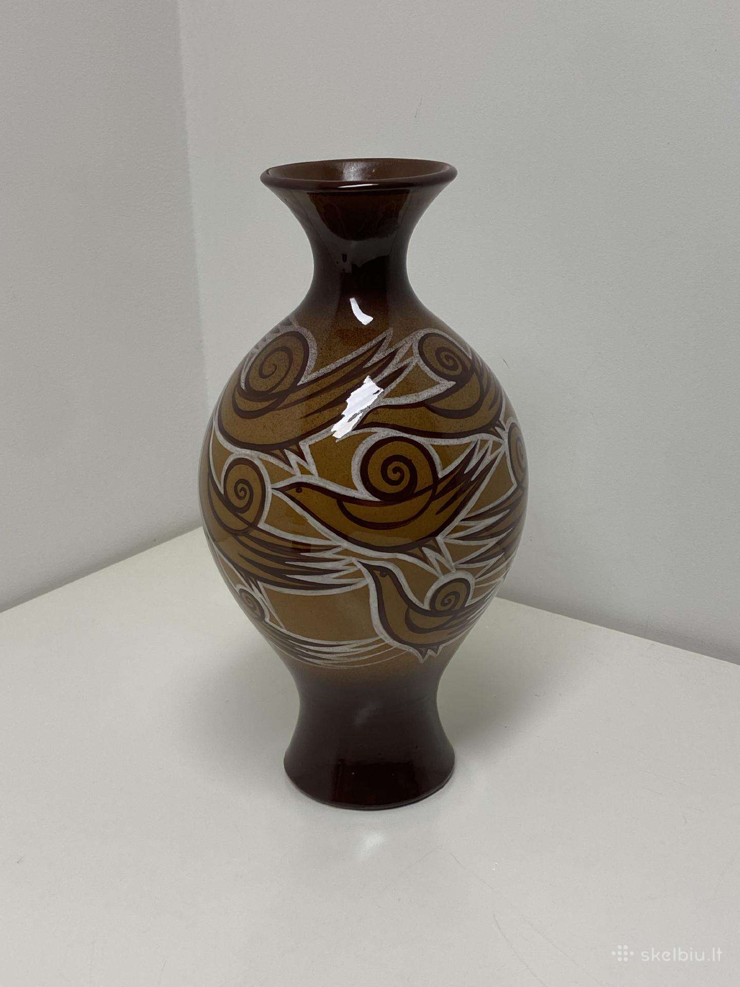Vaza „paukščiai“ (Kauno „dailės“ kombinatas, 32 cm