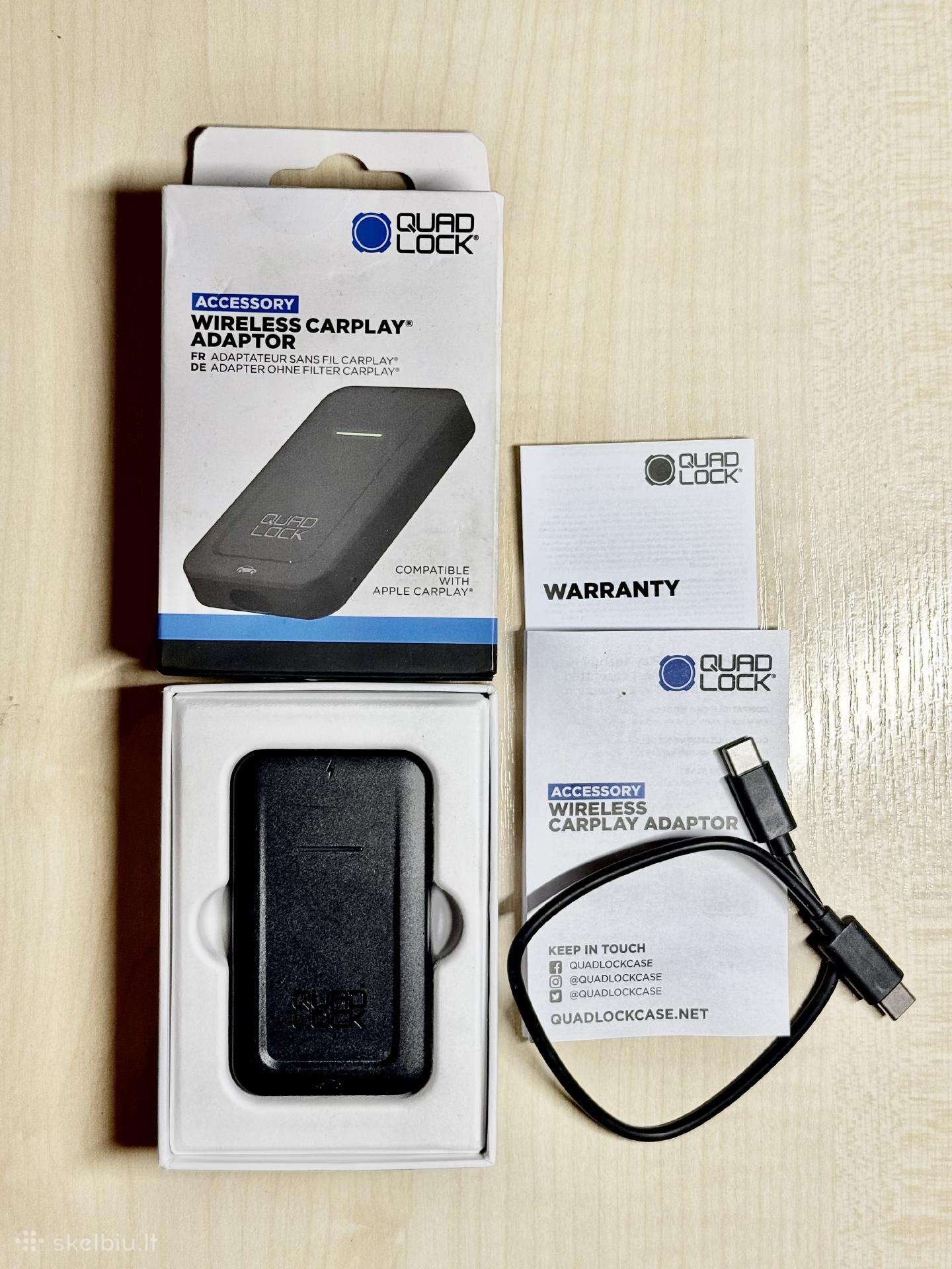 Quad Lock belaidis Apple Carplay adapteris