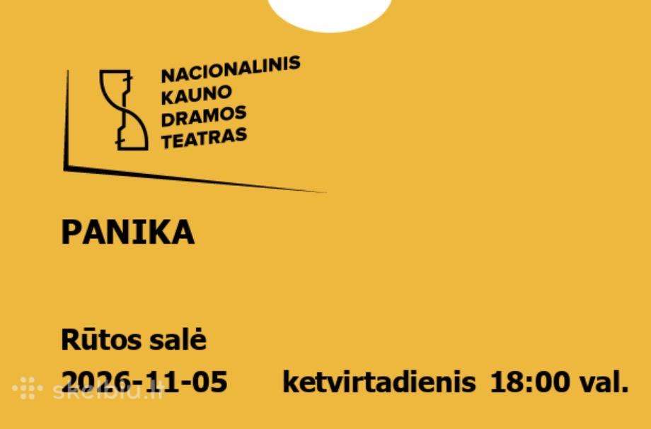 Parduodu 2 bilietus i spektakli Panika