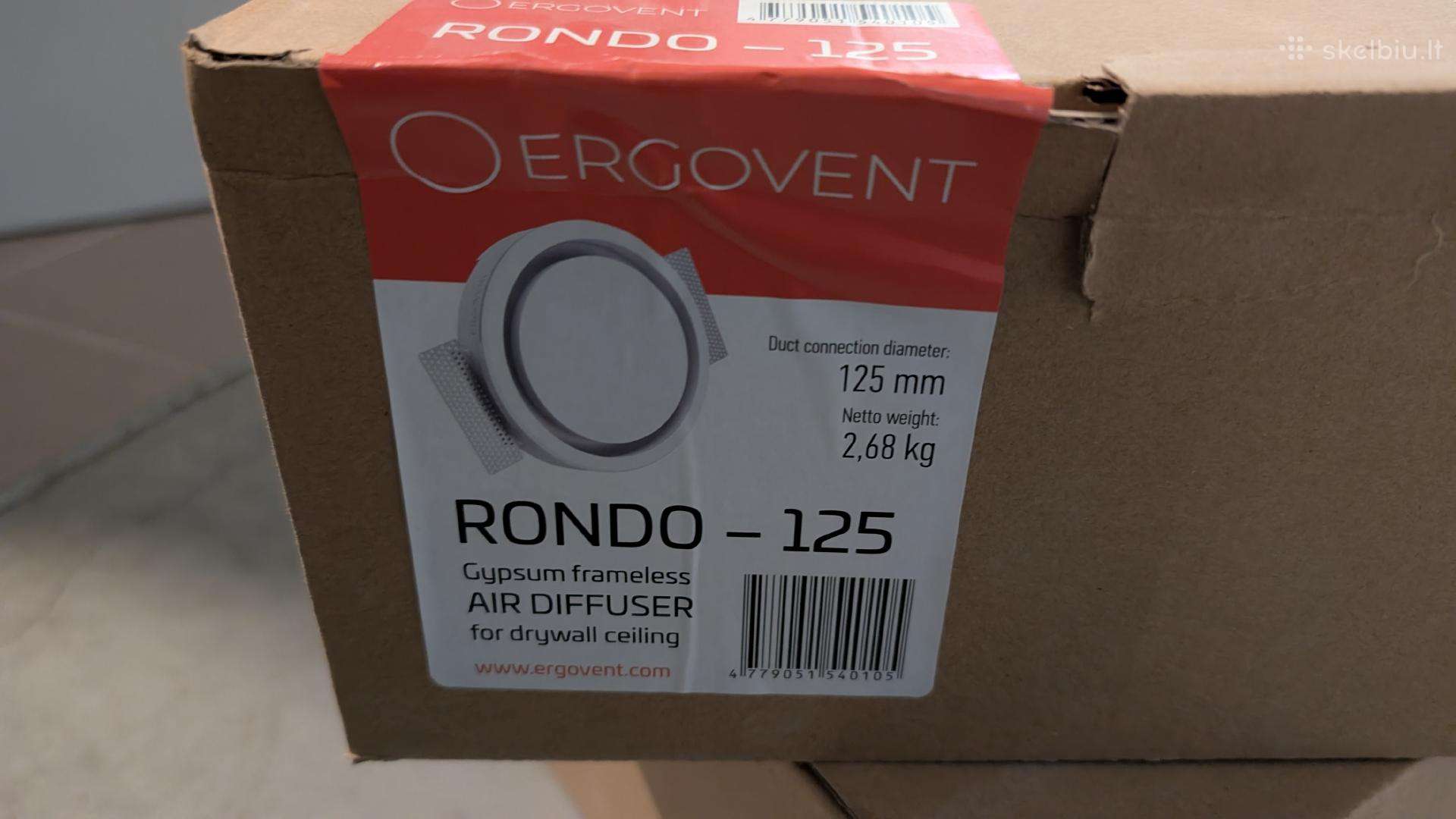 Ergovent Rondo 125 gipsiniai difuzoriai