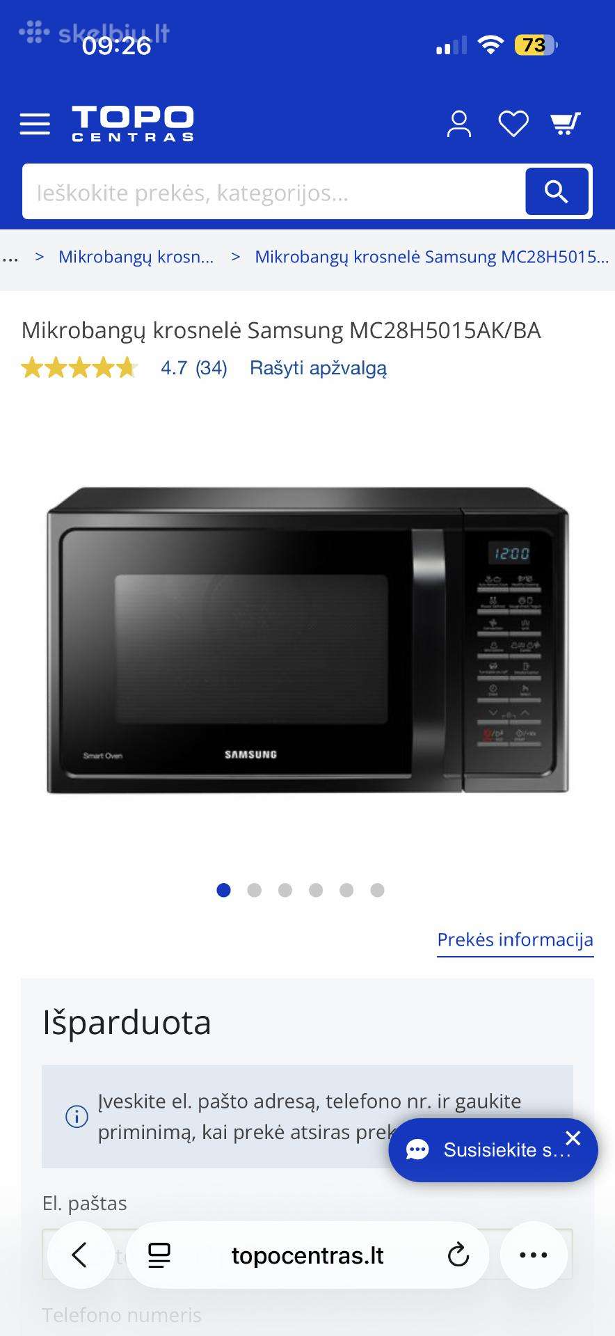 Mikrobangu krosnelė Samsung Mc28h5015ak/ba
