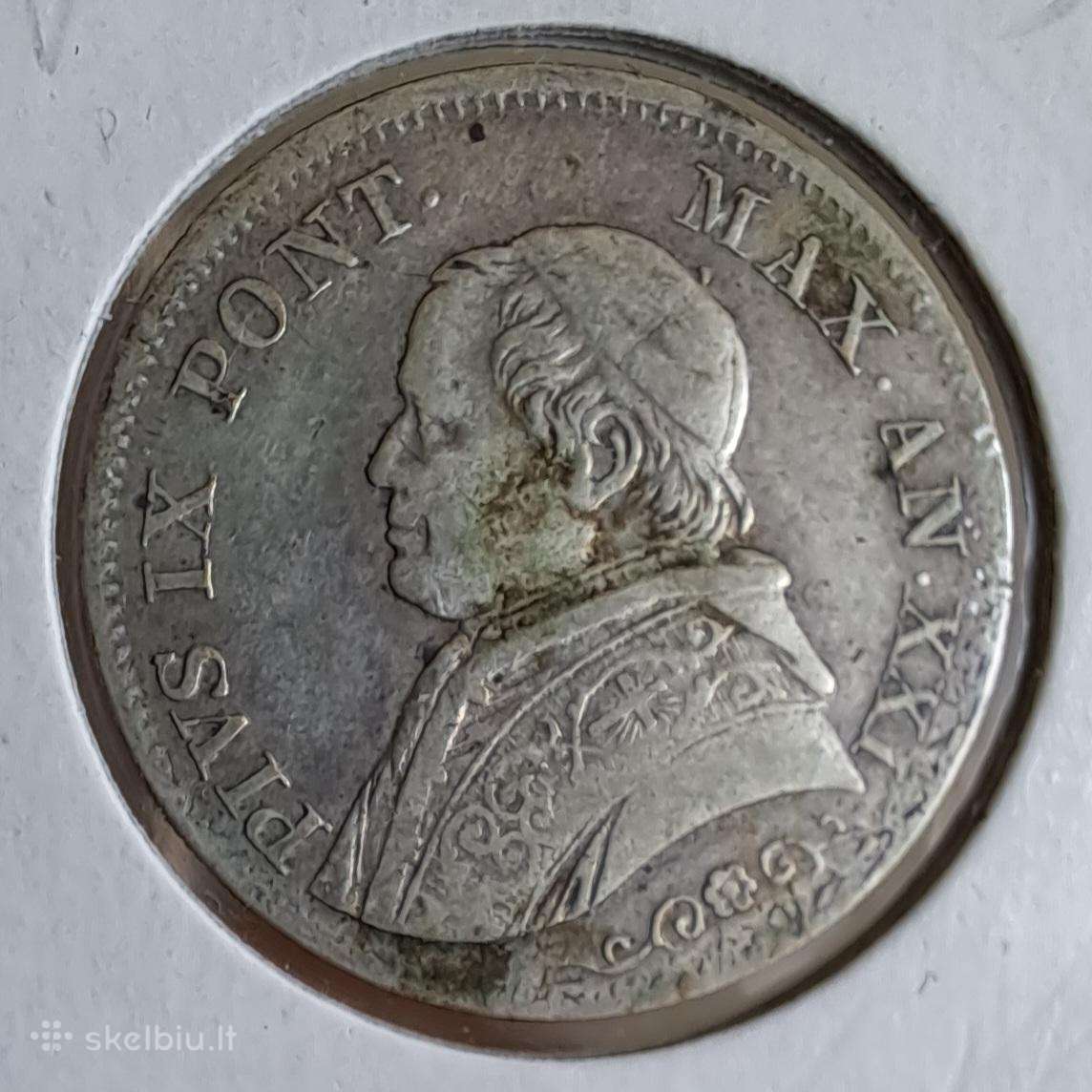 1866 Popiežius 1 lira
