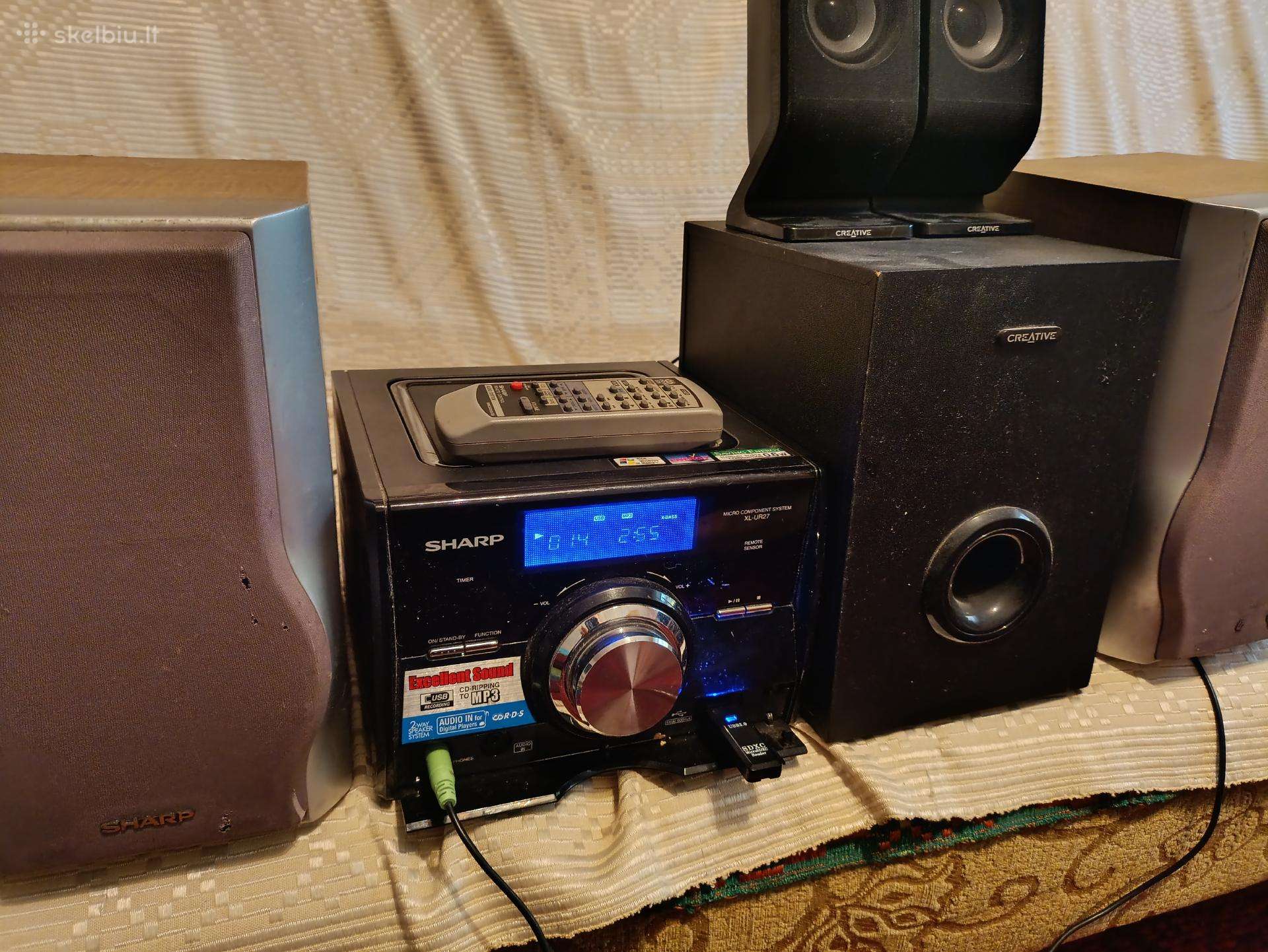 Geras Sharp,muzikinis Centras,usb,CD,aux,fm,pultas