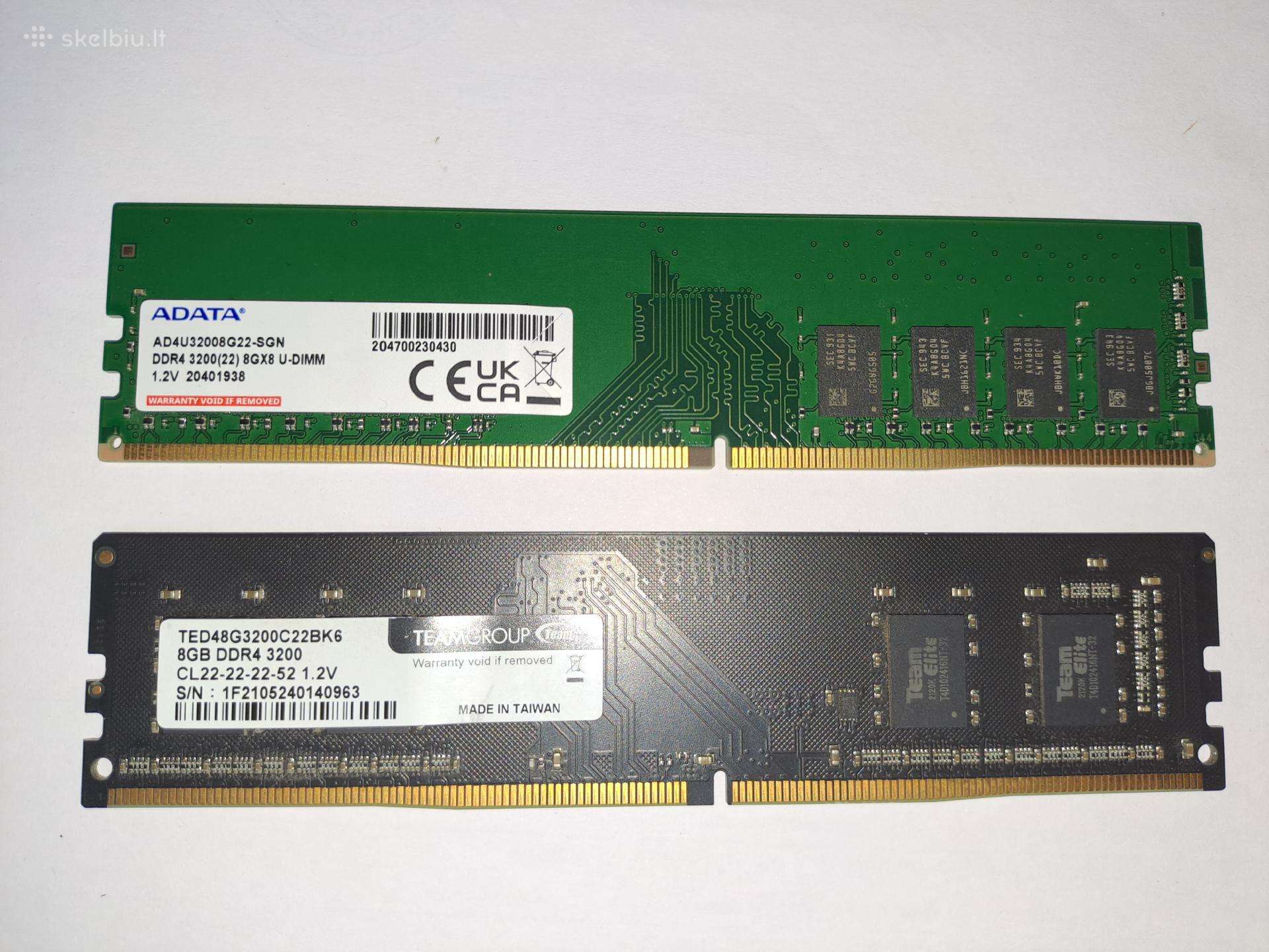 RAM Ddr4 8gb 3200 stacionariems naudoti