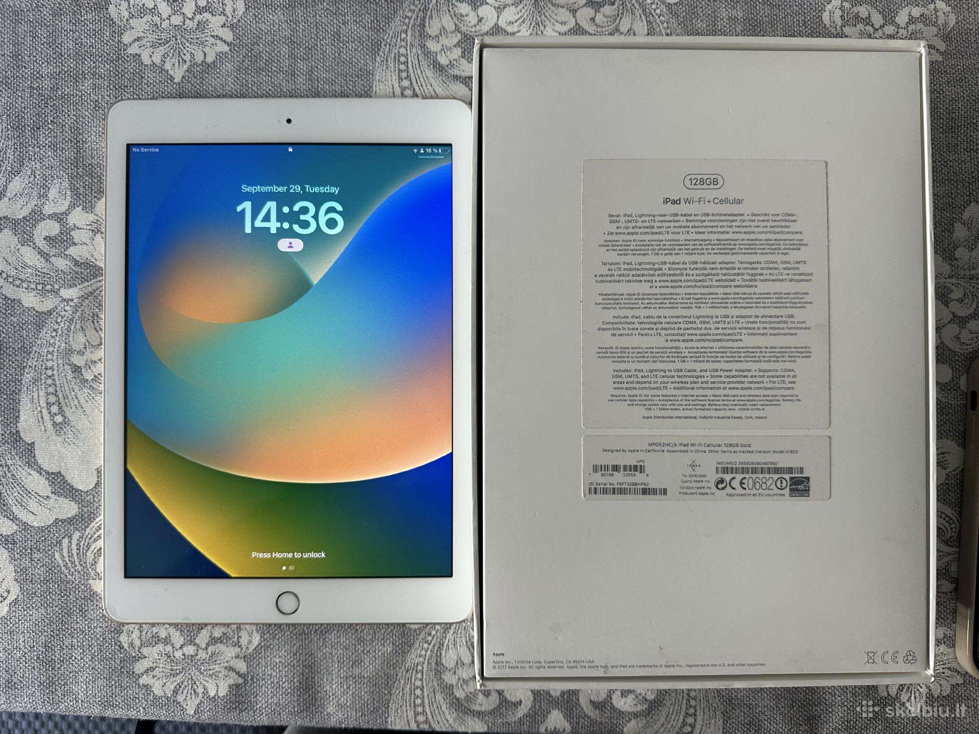 Apple iPad 5th Gen 128gb WiFi+cellular Gold