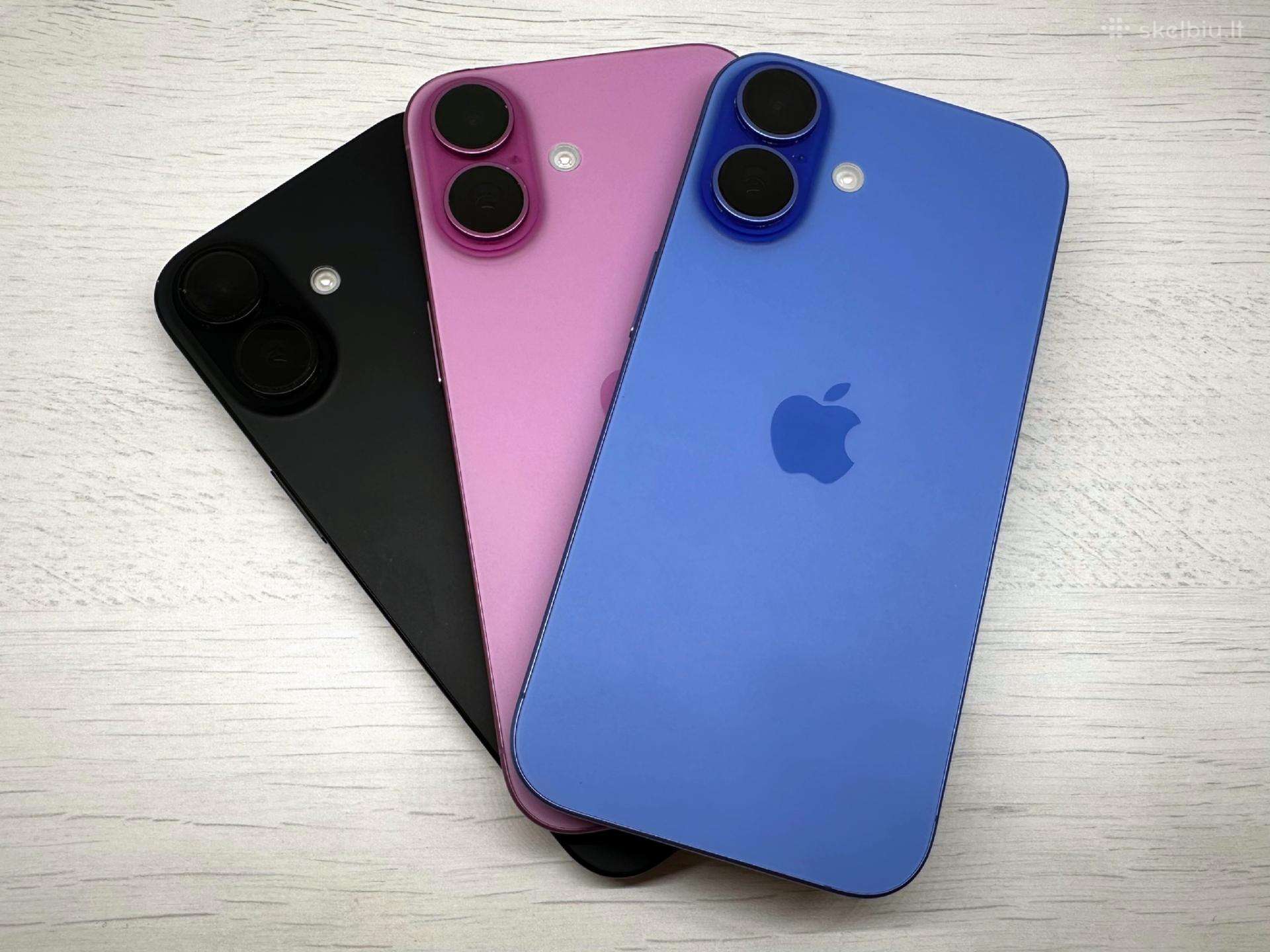 iPhone 16 128gb-512gb garantija 180-365 D.