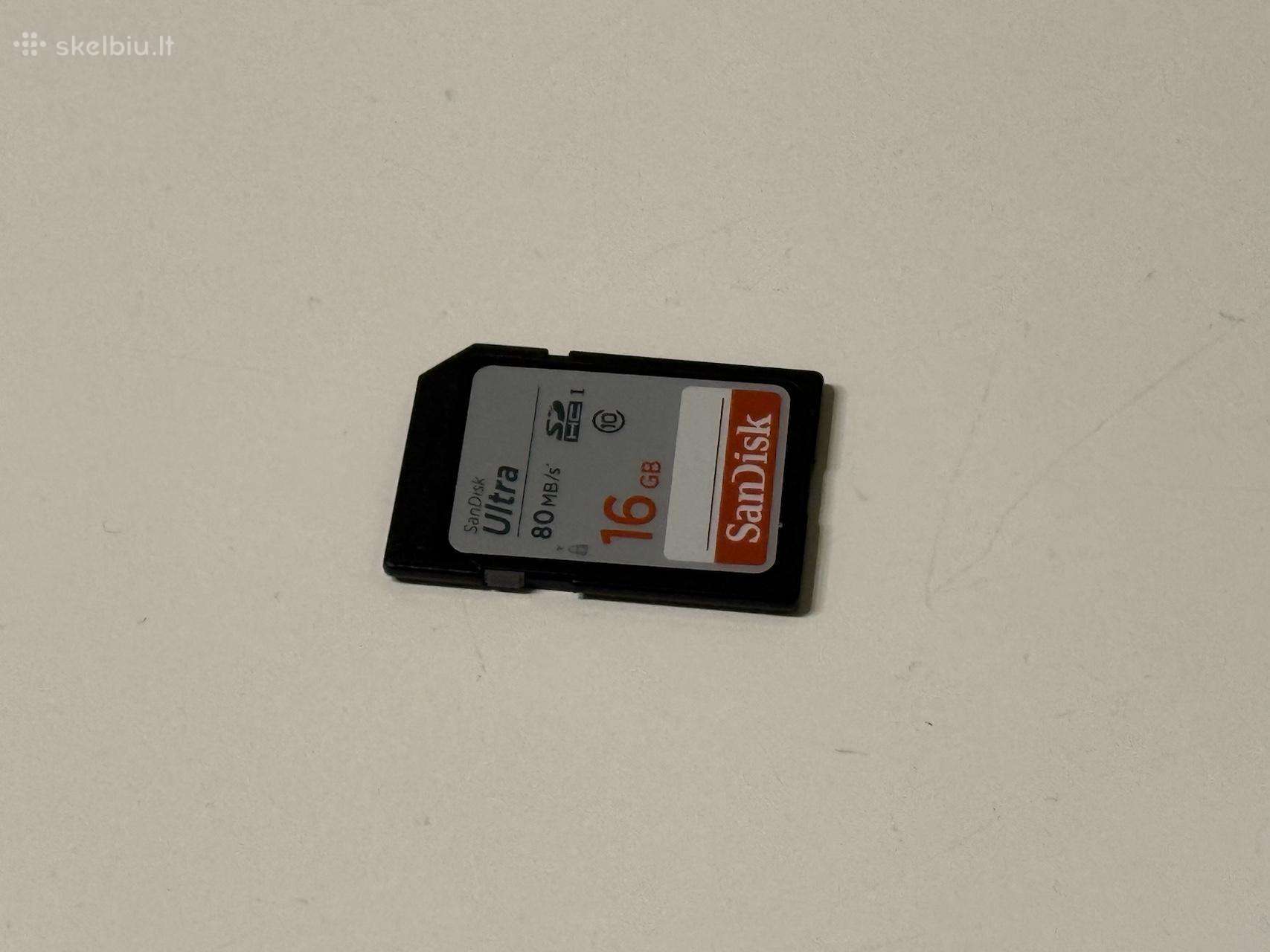 Sandisk Ultra 16 GB Sdhc kortelė, Class 10, Uhs-i