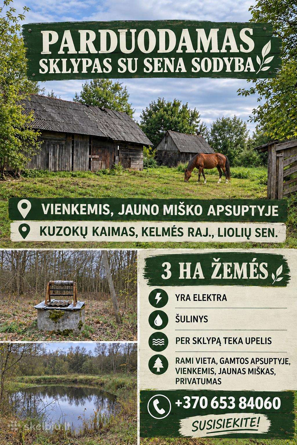 Sklypas su namu valda