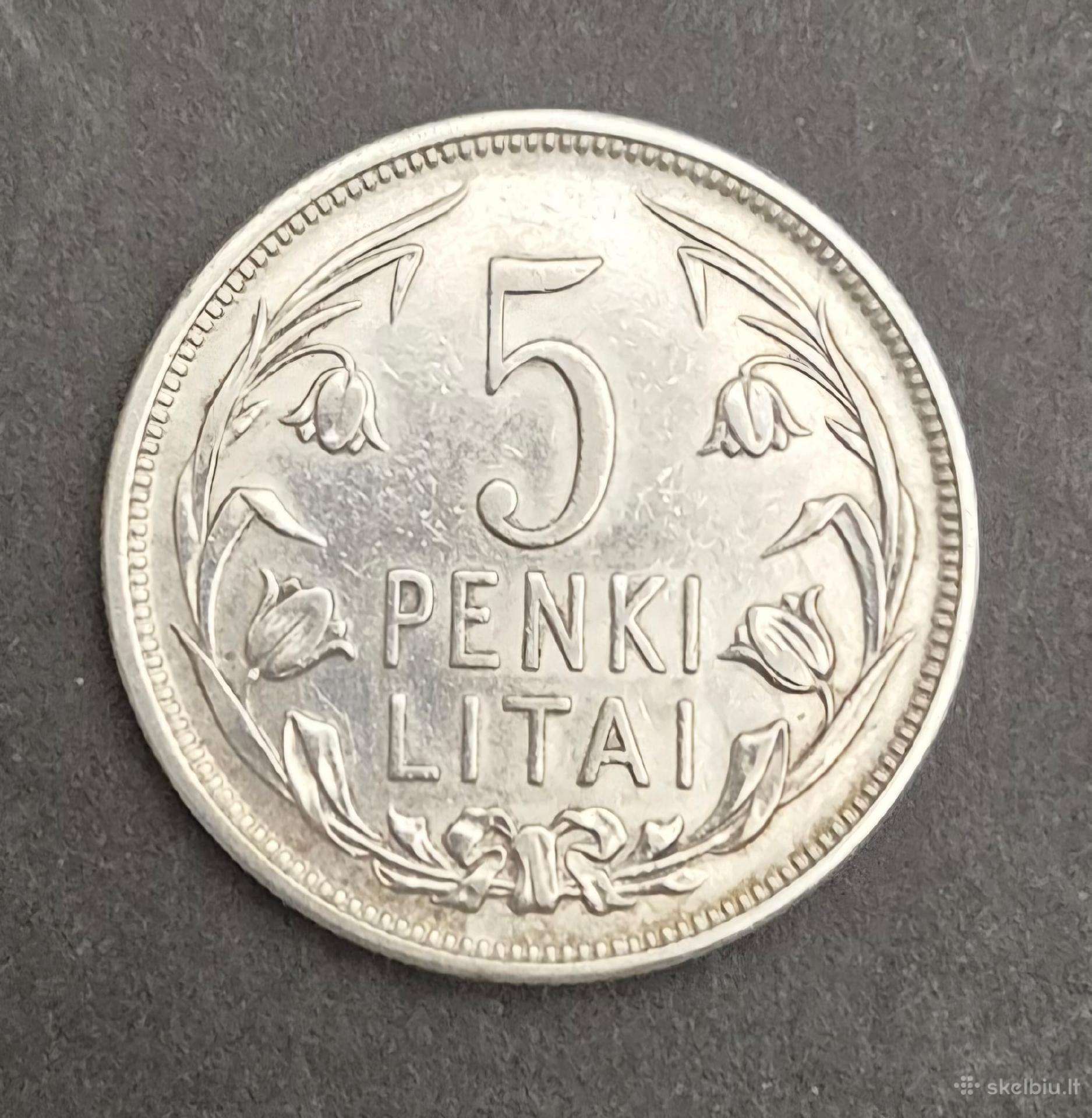 5 penki litai tulpe 1925