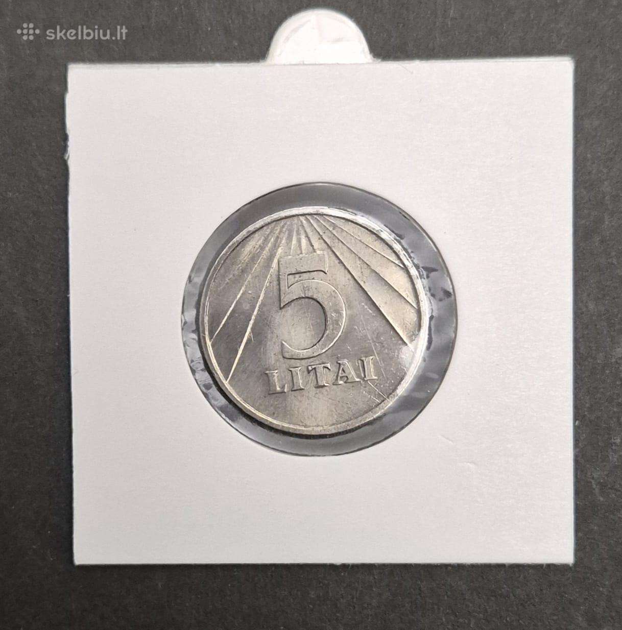 5 penki litai 1991 Unc