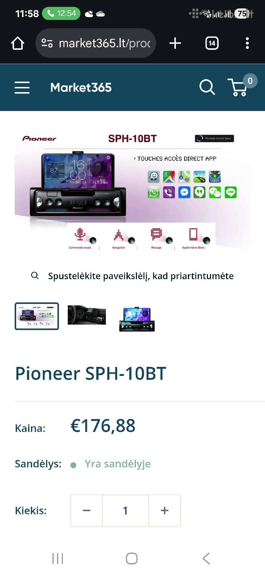 Pioneer carplay youtube waze ir visi kiti privalum