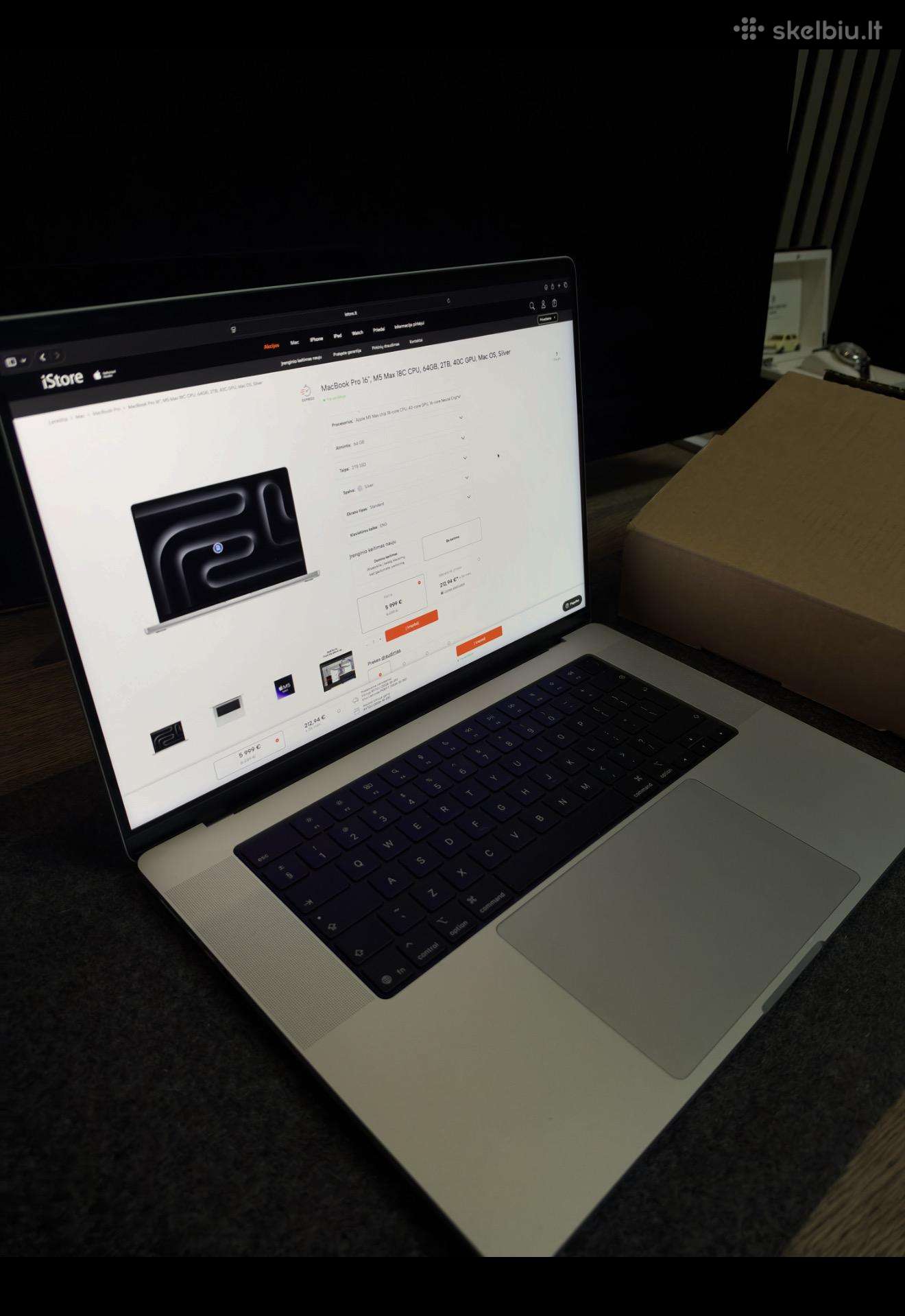 Parduodu MacBook Pro 16",m5 Max 18c Cpu, 64gb, 2t