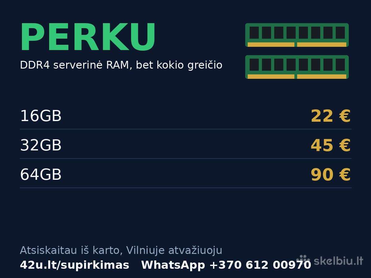 Perku 32gb Ddr4 serverinę RAM po 45 Eur