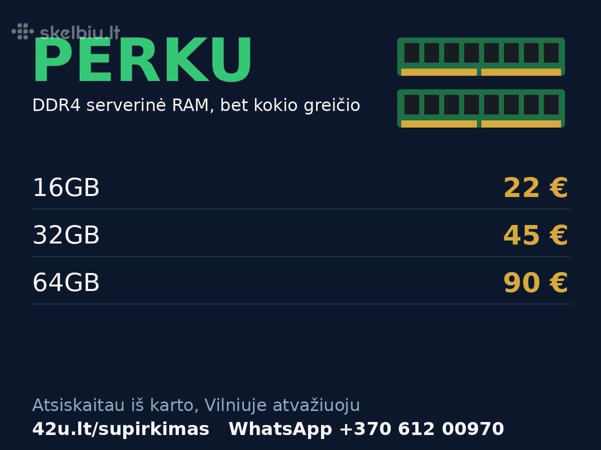 Perku serverinę RAM tūkstančiais modulių