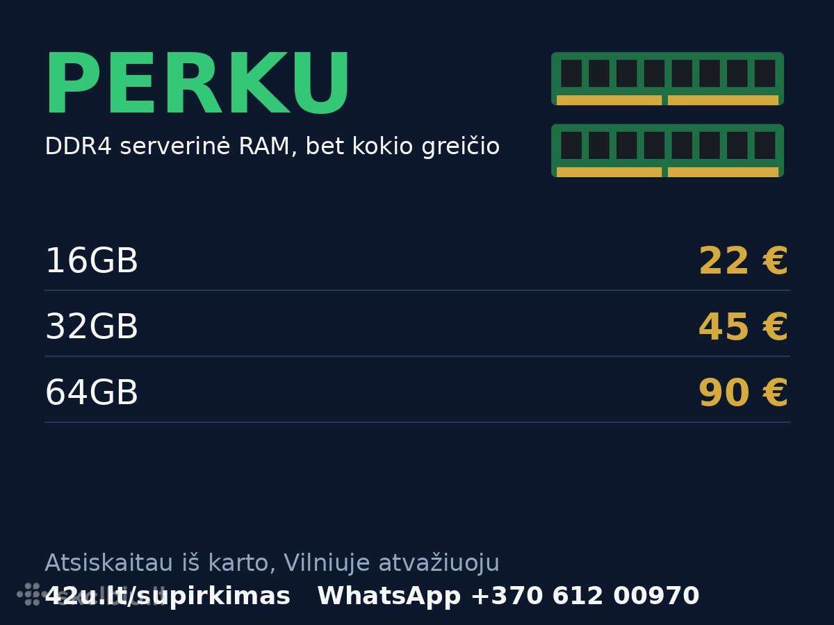Perku serverinę Ddr4 RAM, 64gb po 90 Eur