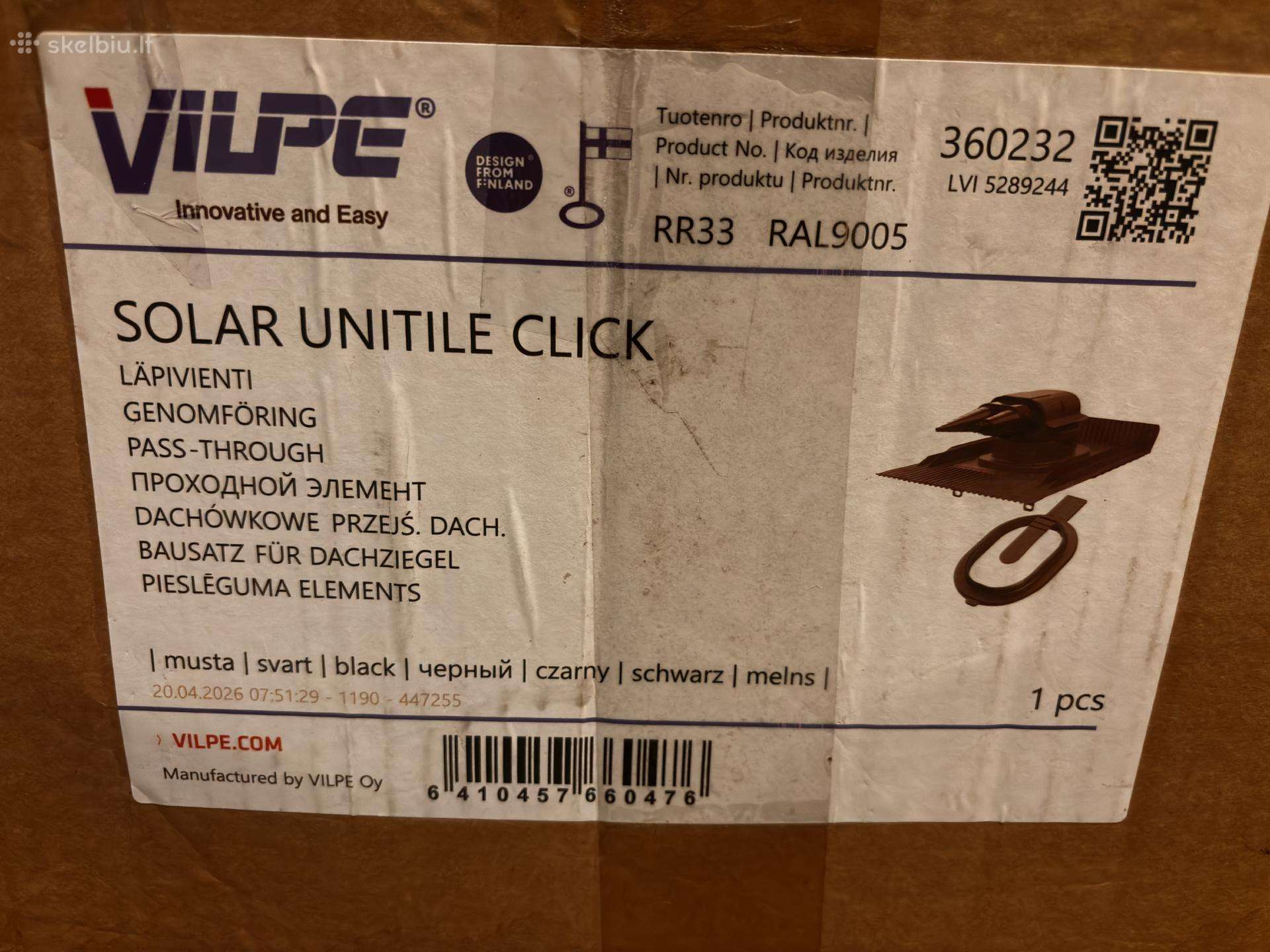 Vilpe® Solar Unitile click praėjimo elementas