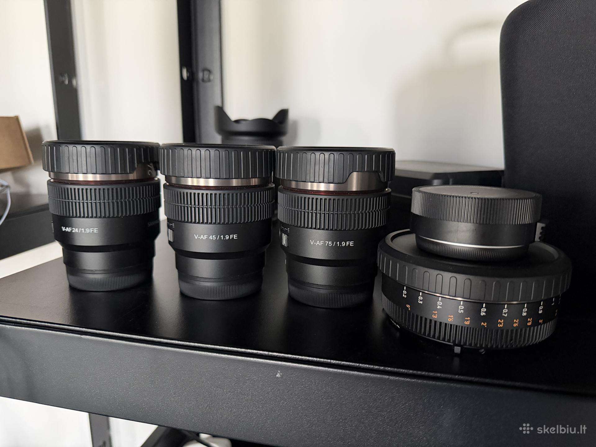 Samyang V-af Fe 24, 45, 75mm e mount