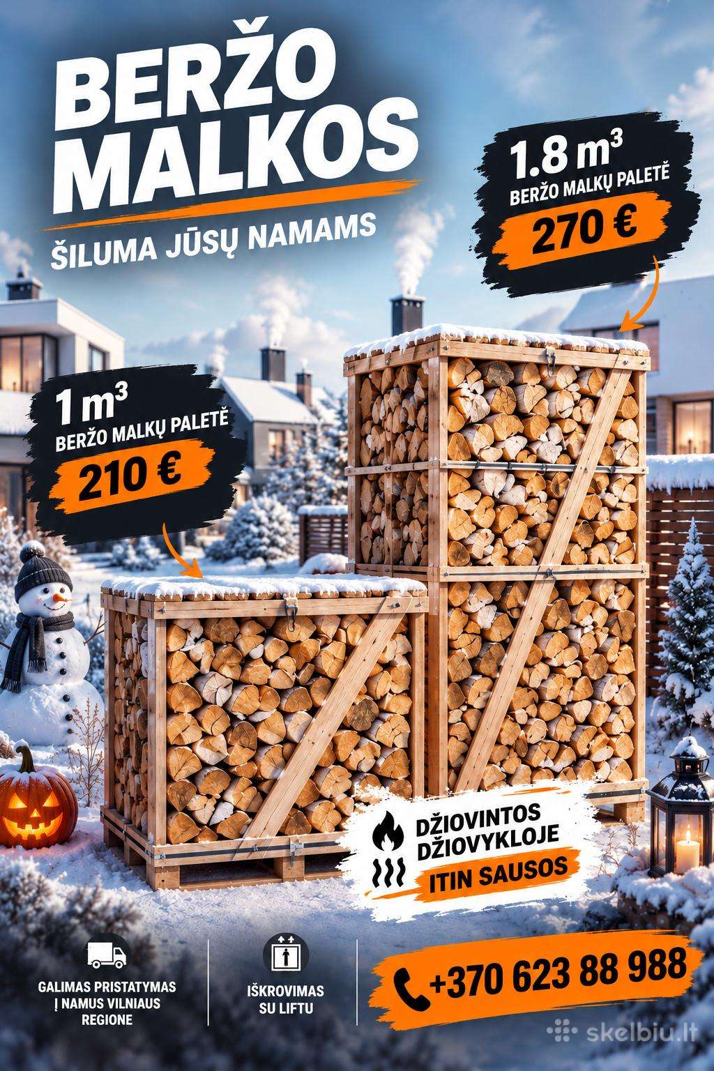 Parduodame džiovykloje džiovintas beržo malkas