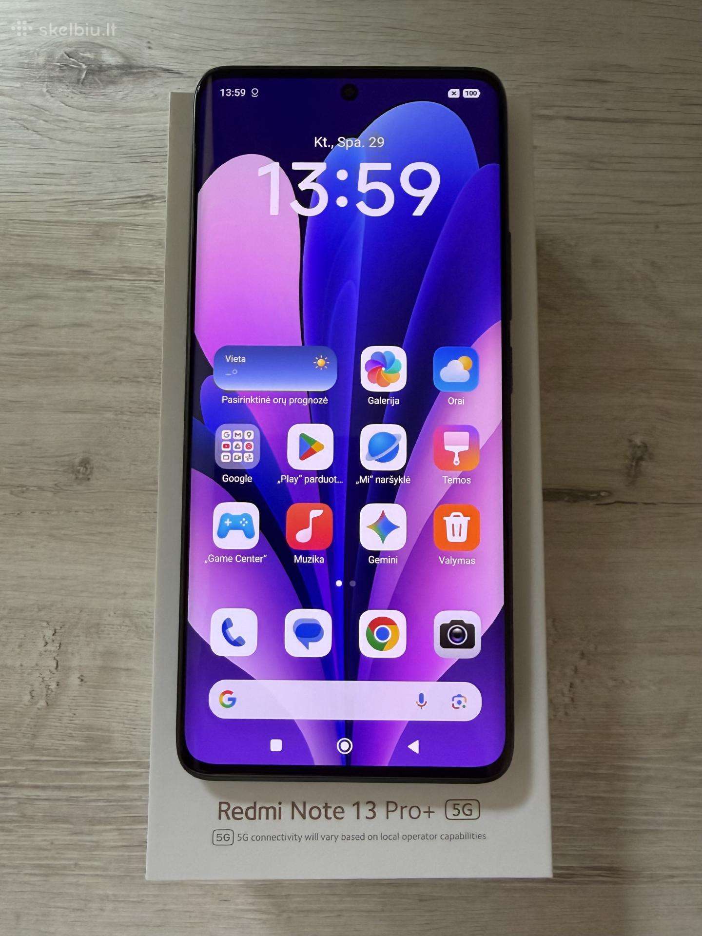Xiaomi Redmi Note 13 Pro+ 5G 512/12gb - Juodas