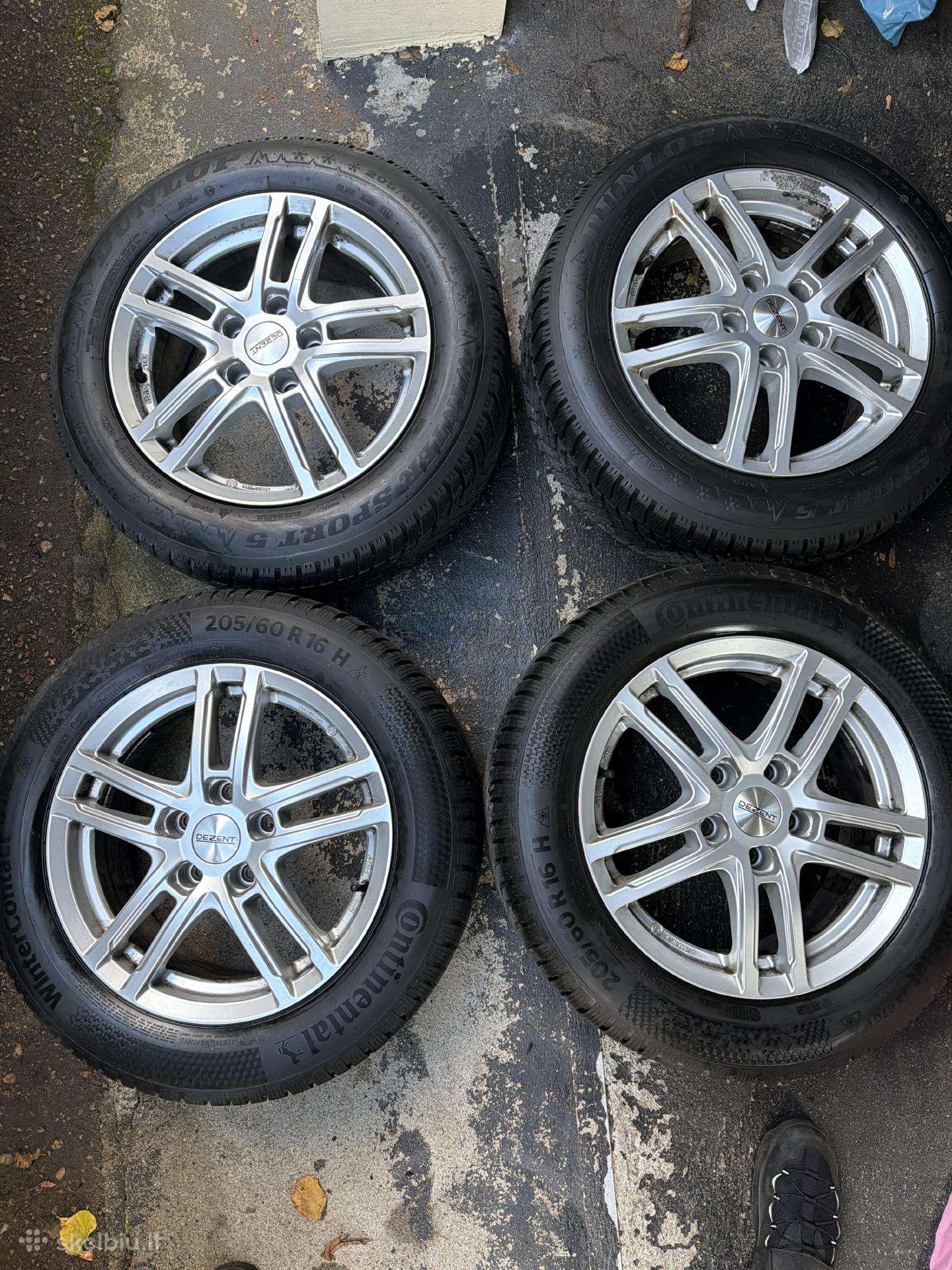 Lieti ratai su 205/60r16 žieminėmis padangomis