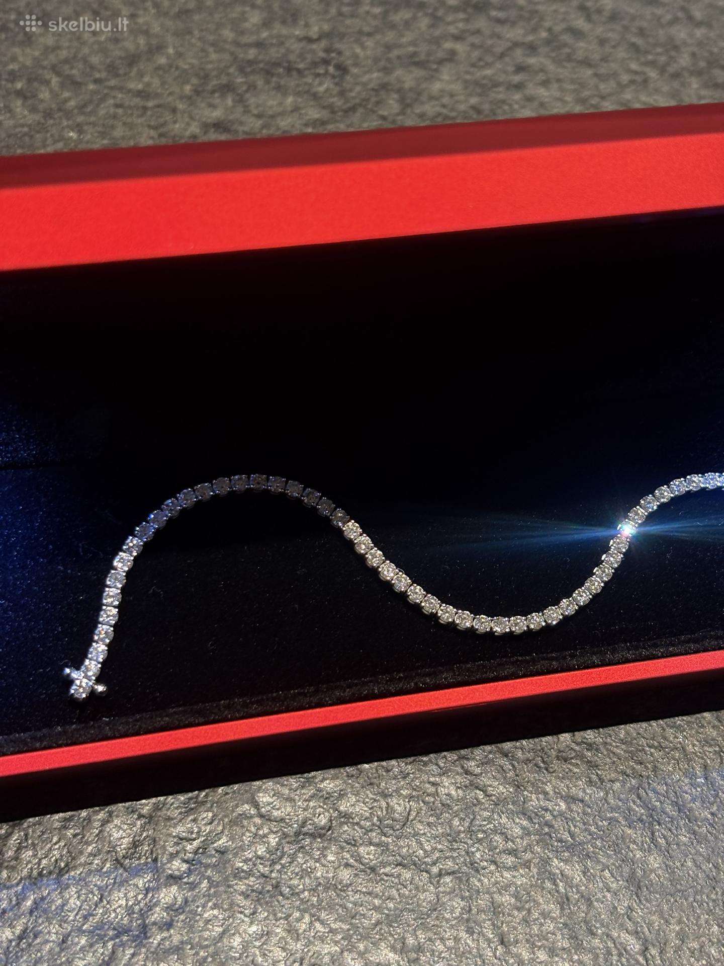 14k balto aukso apyranke su 3,6 ct deimantais