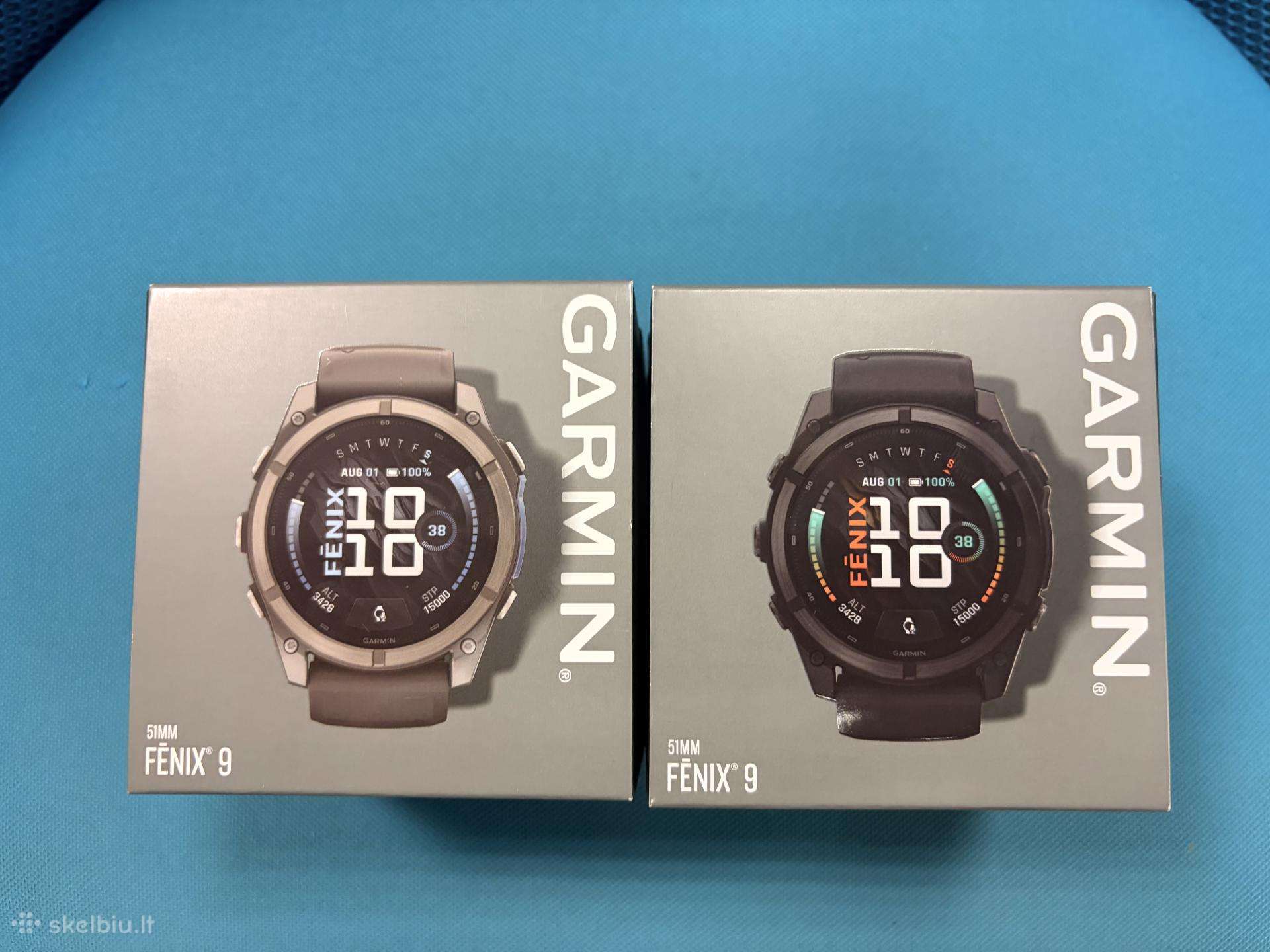 Nauji Garmin Fenix 9 51mm sidabrinis juodas